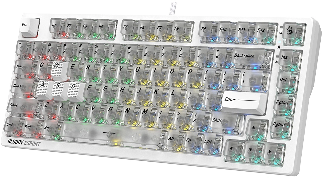 Клавиатура A4Tech MS76 белый USB Multimedia for gamer LED