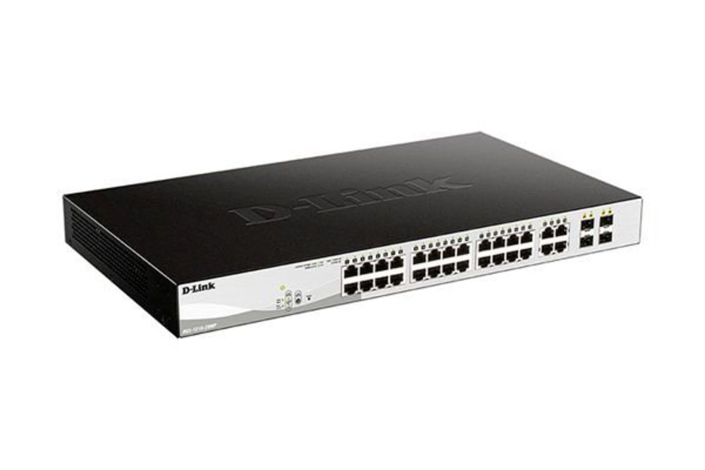 DGS-1210-28MP/FL1A PROJ Управляемый L2 коммутатор с 24 портами 10/100/1000Base-T и 4 комбо-портами 100/1000Base-T/SFP (24 порта PoE 802.3af/at, РоЕ-бюджет 370 Вт)