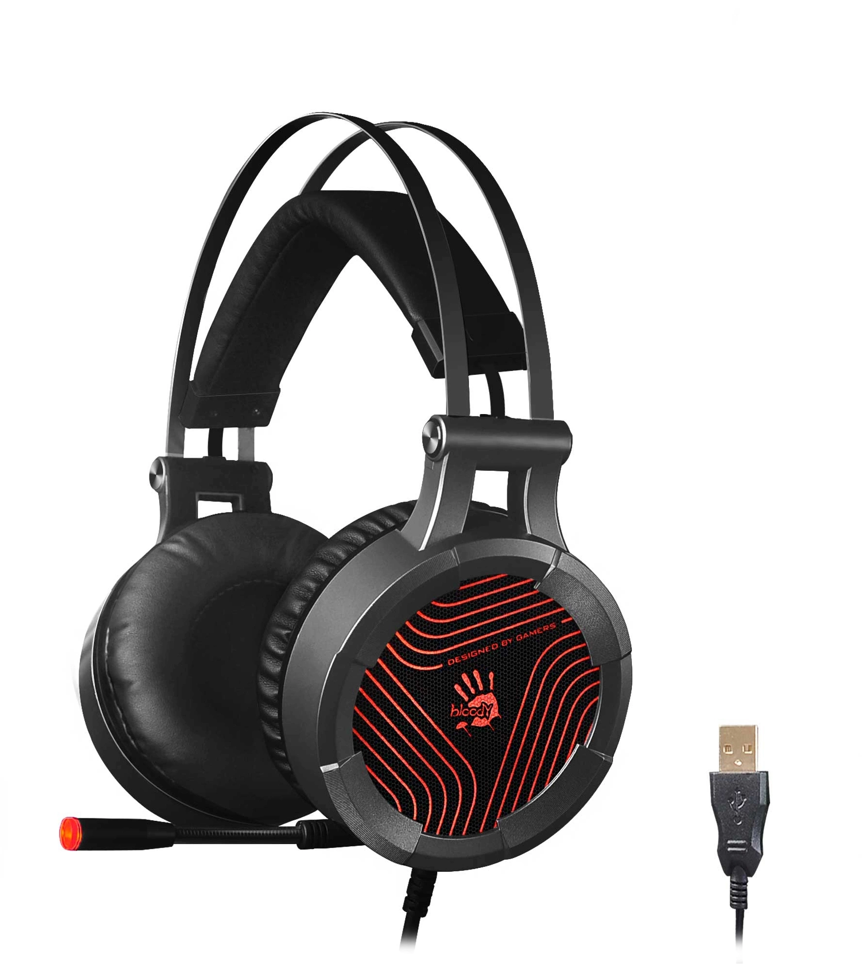 Наушники с микрофоном A4Tech Bloody G530 черный/серый 1.8м мониторные оголовье (G530 (GREY) USB)