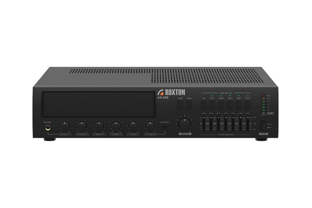 AX-600 - Усилитель 600 Вт, 3 микр.+ 3 унив. входа, 5 зон, работа с RM-05