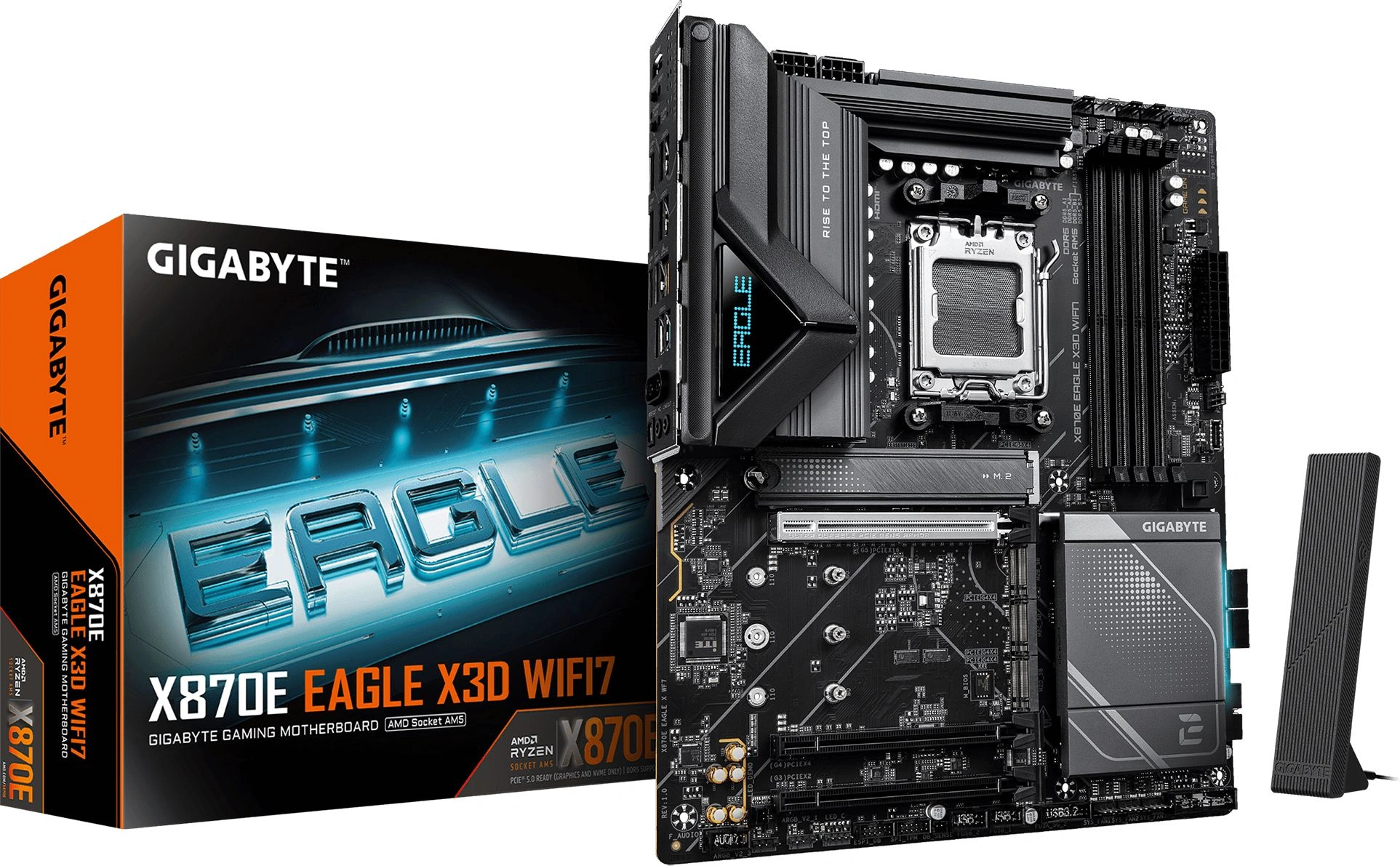 Материнская плата Gigabyte X870E EAGLE X WF7 Socket AM5 AMD X870E 4xDDR5 ATX AC`97 8ch(7.1) 5Gigabit RAID+HDMI