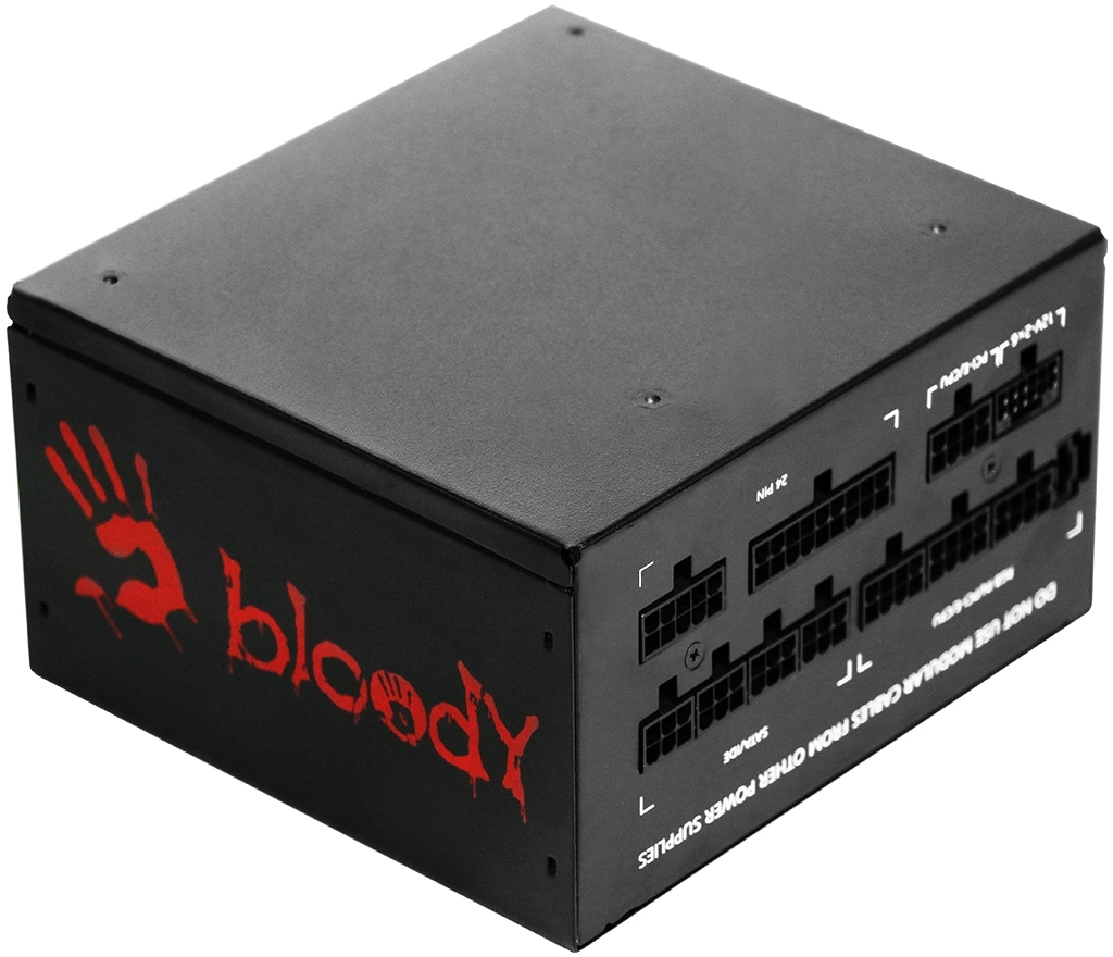 Блок питания Bloody ATX 750W BD-PS750G 80+ gold (20+4pin) APFC 120mm fan color LED 6xSATA Cab Manag RTL