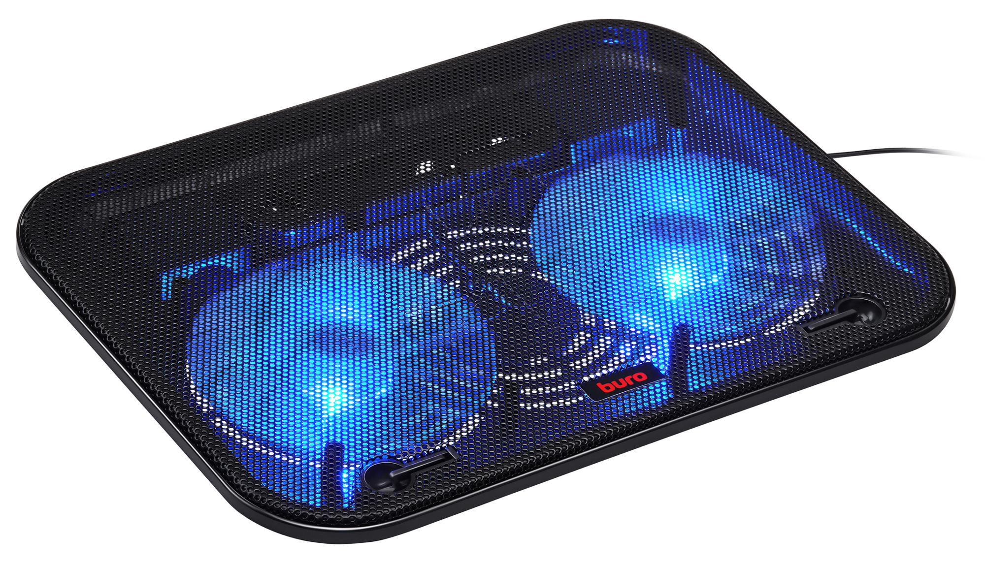 Подставка для ноутбука Buro BU-LCP140-B214H 14" 338x255x22мм 1xUSB 2x 140ммFAN 480г металлическая сетка/пластик черный
