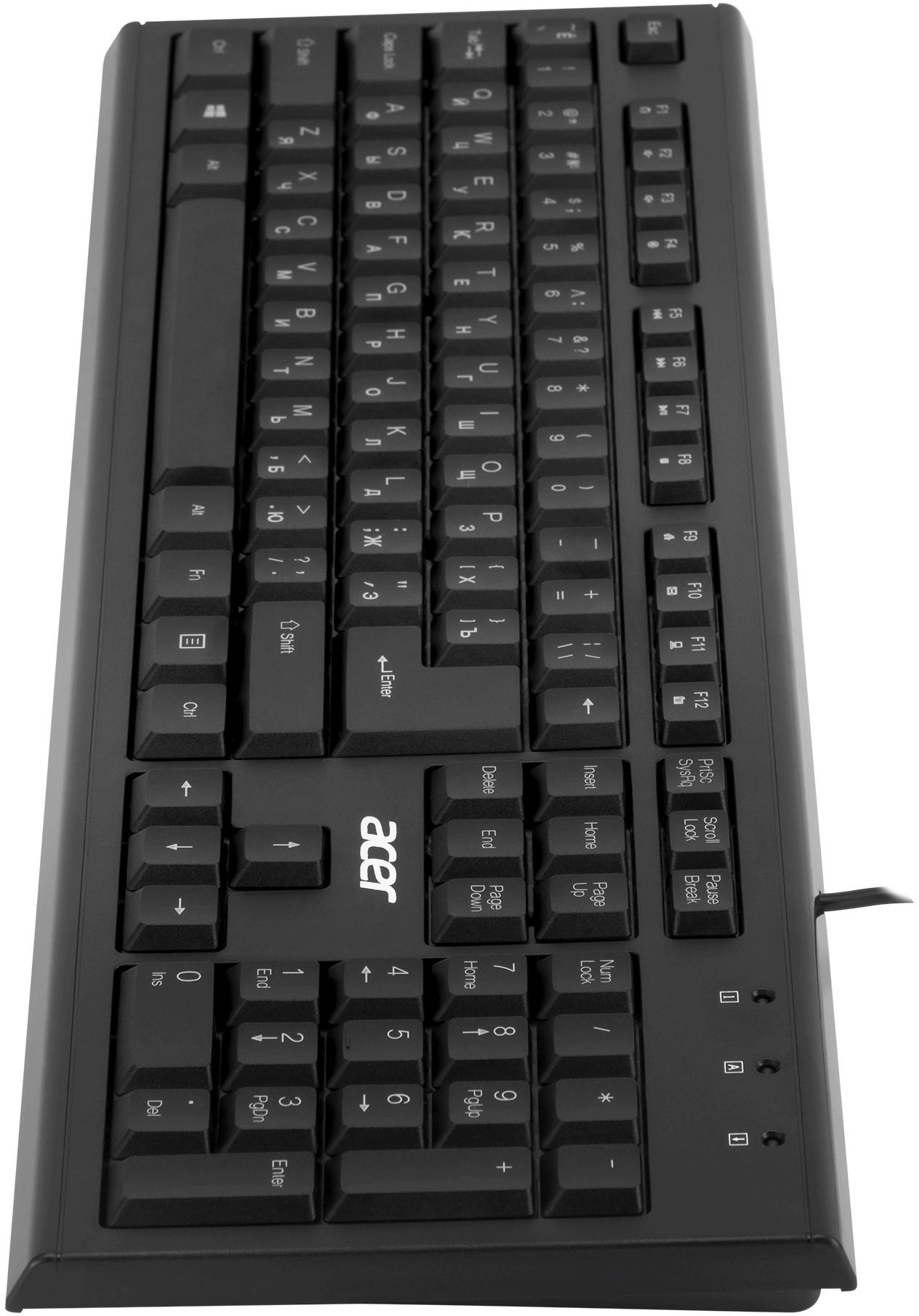 Клавиатура Acer OKW120 черный USB Multimedia (ZL.KBDEE.006) кабель 1.8м