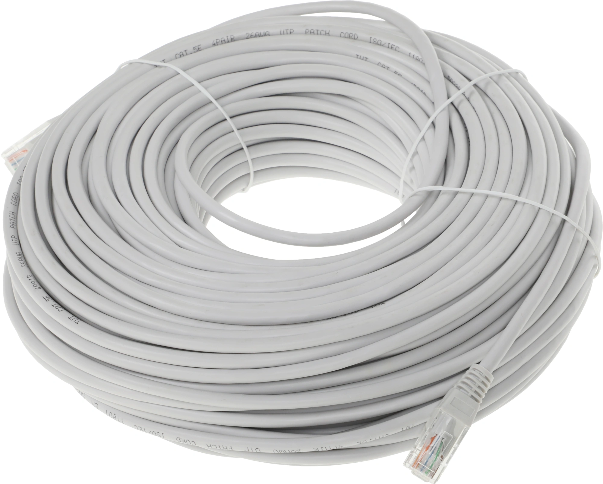 Патч-корд Lanmaster TWT-45-45-50-GY UTP RJ-45 вил.-вилка RJ-45 кат.5E 50м серый ПВХ 26AWG