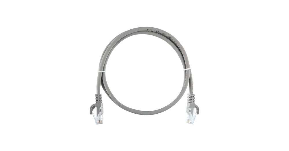 NMC-PC4UD55B-ES-020-C-GY - Коммутационный шнур NIKOMAX U/UTP 4 пары, Кат.5е, 100МГц, 2хRJ45/8P8C, T568B, заливной, с защитой защелки, многожильный, 25AWG (7x0,175мм), LSZH нг(А)-HFLTx, серый, 2м