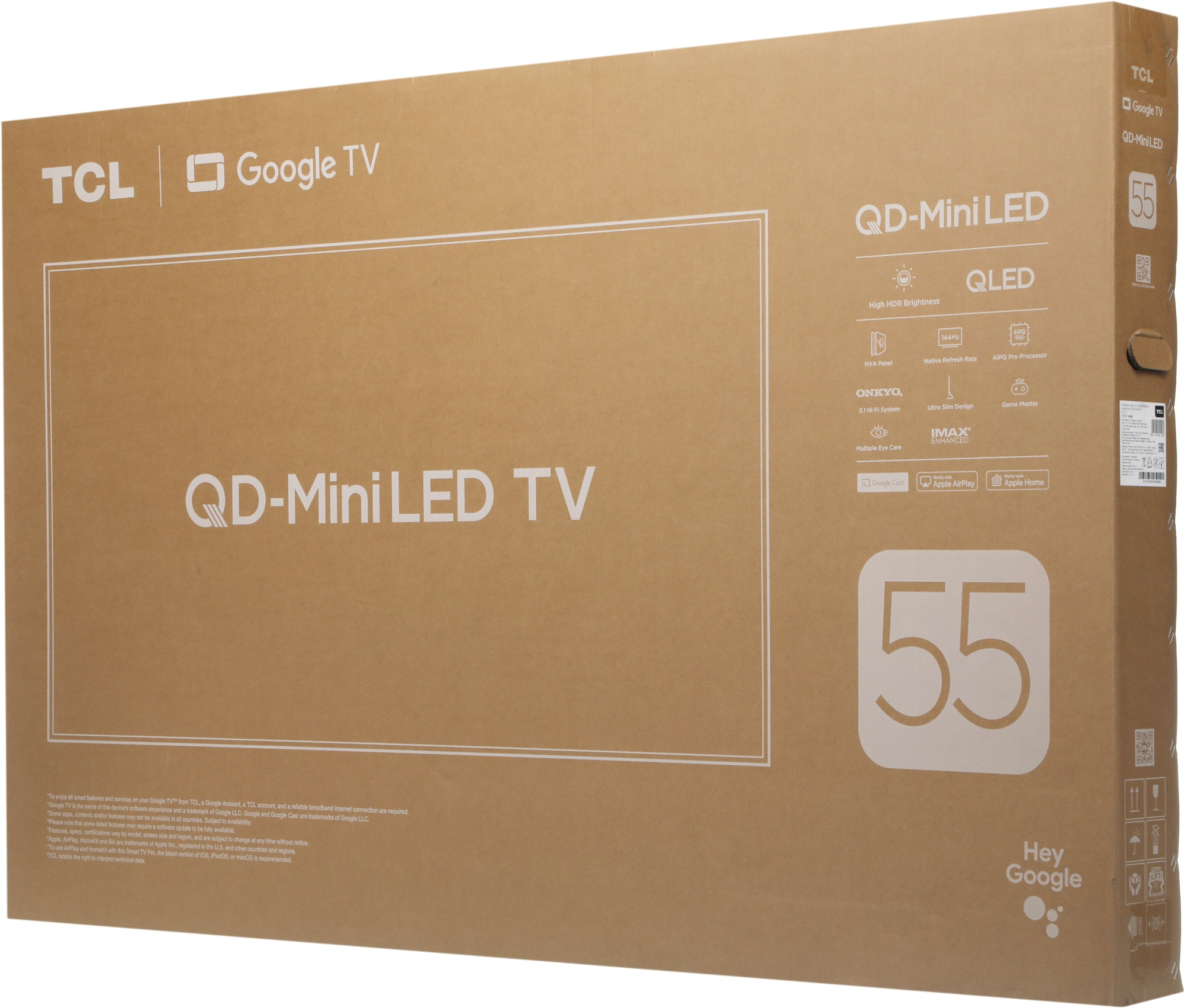 Телевизор LED TCL 55" 55C6K QD-Mini LED Frameless черный 4K Ultra HD 144Hz MEMC DVB-T DVB-T2 DVB-C DVB-S DVB-S2 USB WiFi Smart TV (RUS)