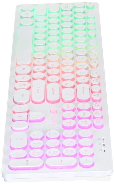 Клавиатура Оклик 420MRL белый USB slim Multimedia LED