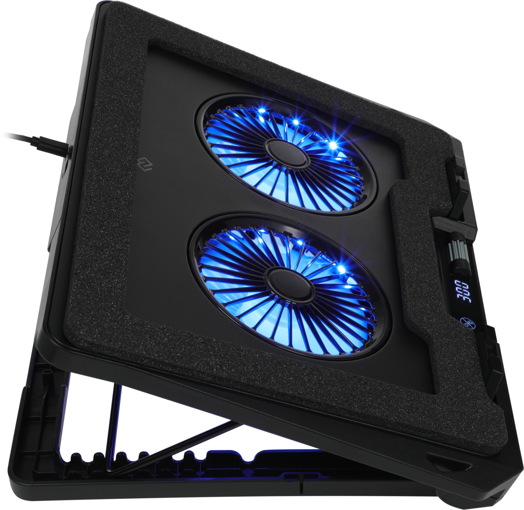 Подставка для ноутбука Digma D-NCP170-2x110RGB 18" 400x288x45мм 52дБ 2xUSB 2x 110ммFAN 1250г Fan-control металл/пластик черный
