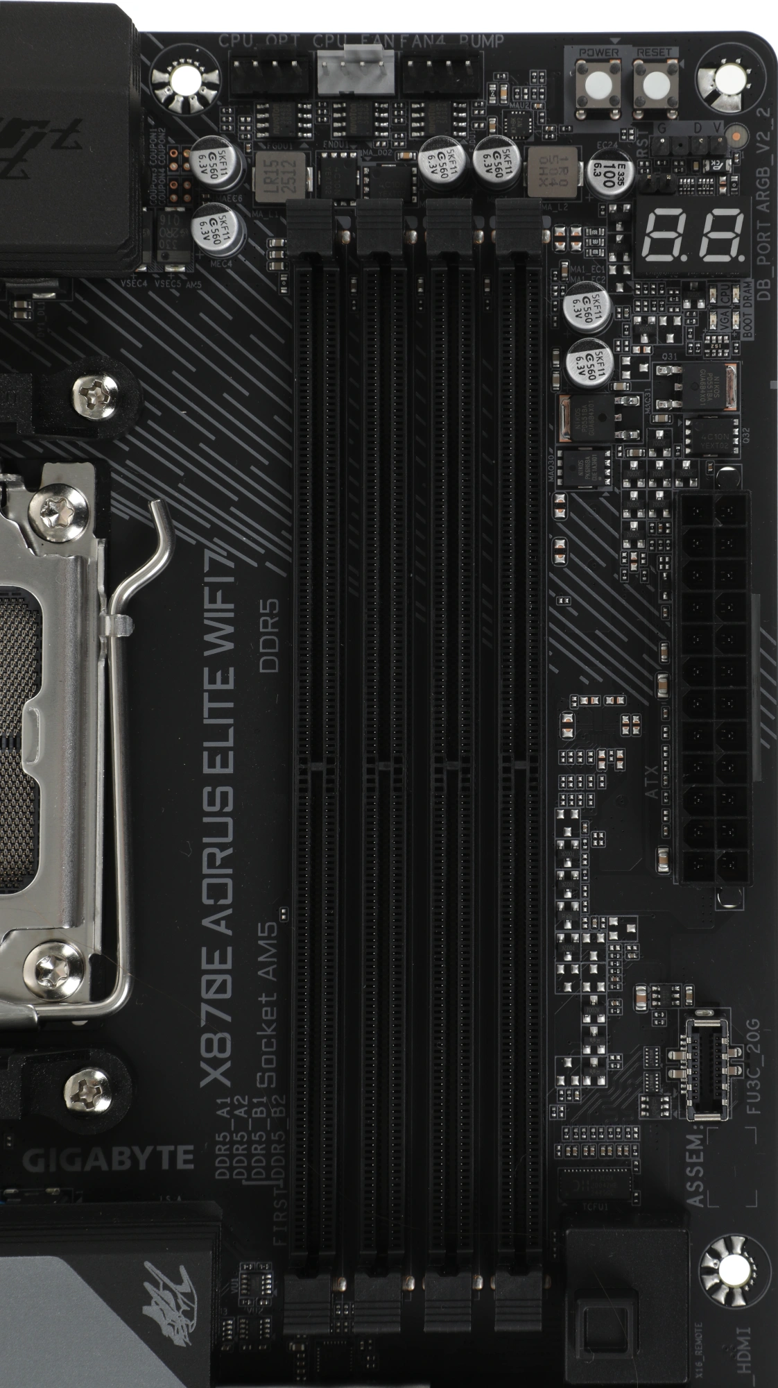 Материнская плата Gigabyte X870E AORUS ELITE WIFI7 Socket AM5 AMD X870E 4xDDR5 ATX AC`97 8ch(7.1) 2.5Gg RAID+HDMI