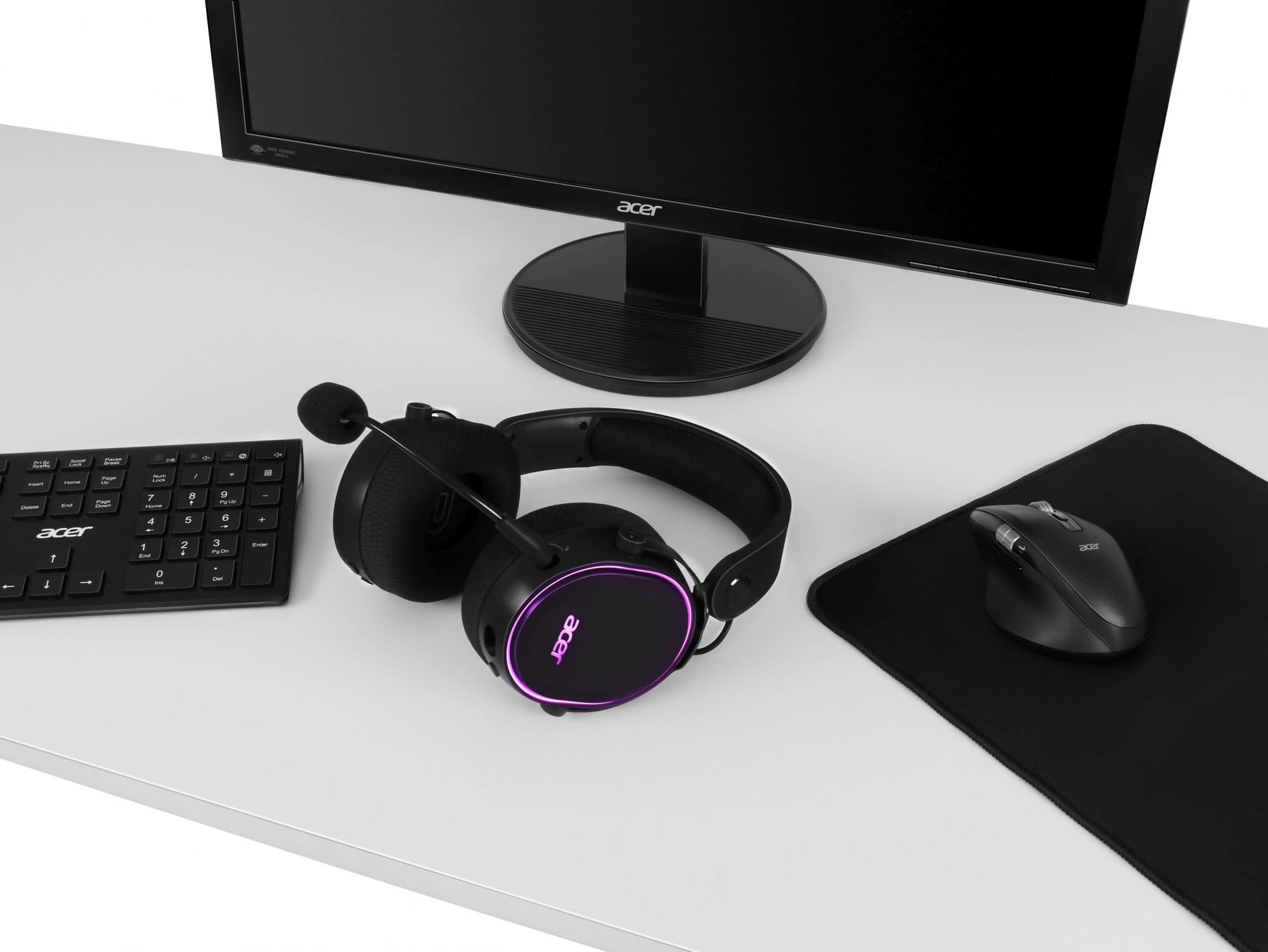 Наушники с микрофоном Acer OHR303 черный мониторные BT/Radio/3.5mm оголовье (ZL.HDSEE.009)