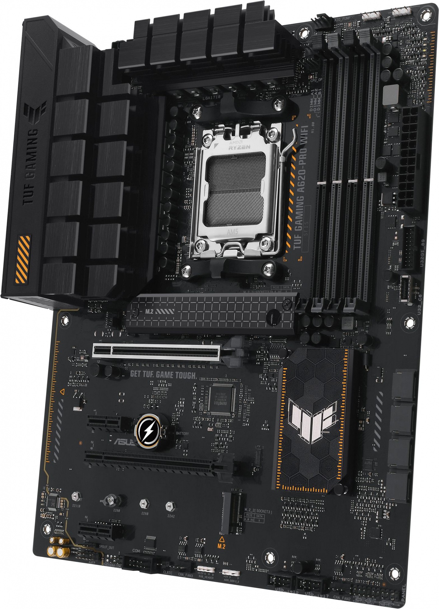 Материнская плата Asus TUF GAMING A620-PRO WIFI Socket AM5 AMD A620 4xDDR5 ATX AC`97 8ch(7.1) 2.5Gg RAID+HDMI+DP