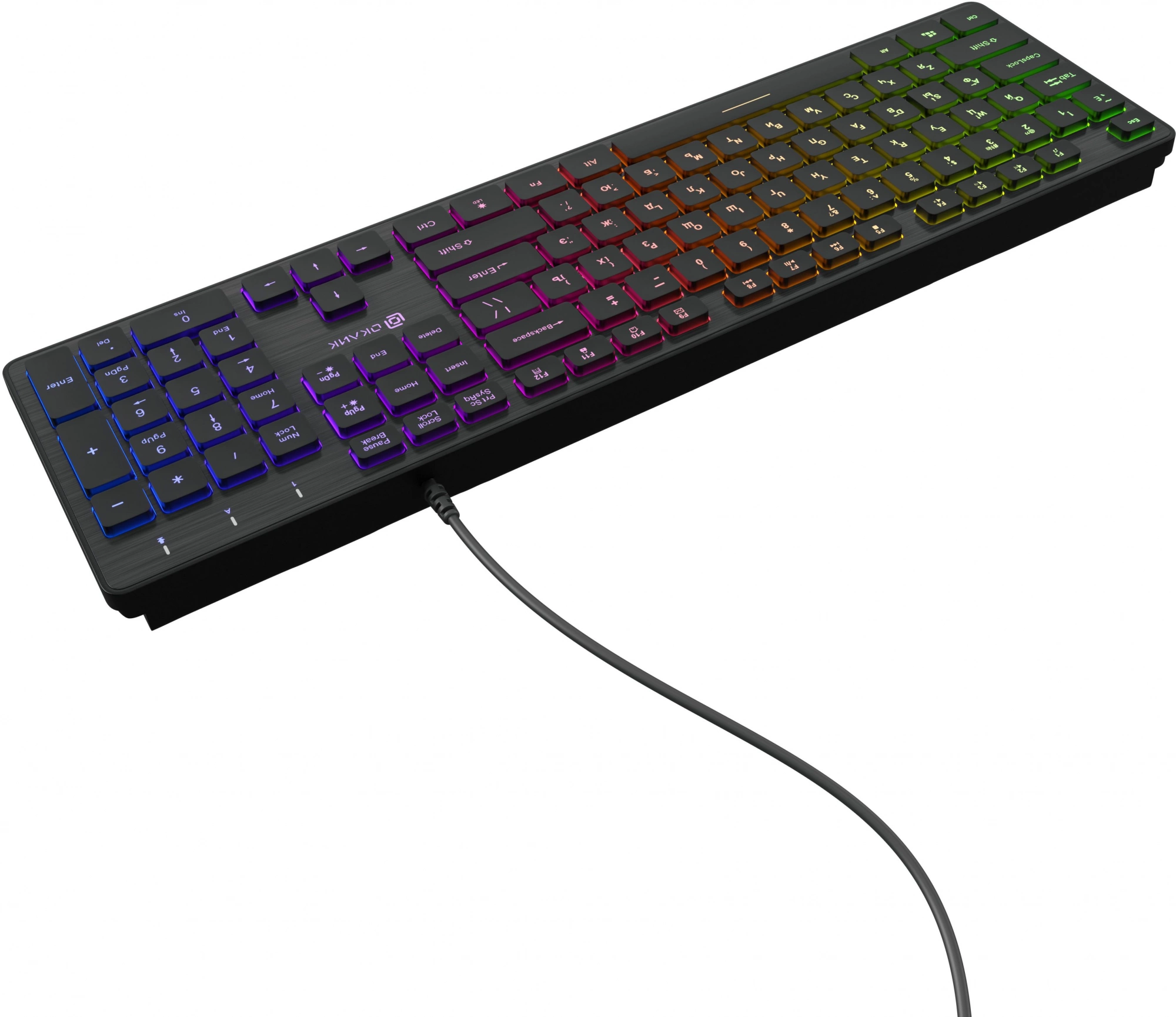 Клавиатура Оклик 550ML черный USB slim Multimedia LED (1061617)