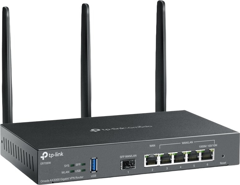 Межсетевой экран TP-Link Omada ER706W AX3000 10/100/1000BASE-TX/SFP черный