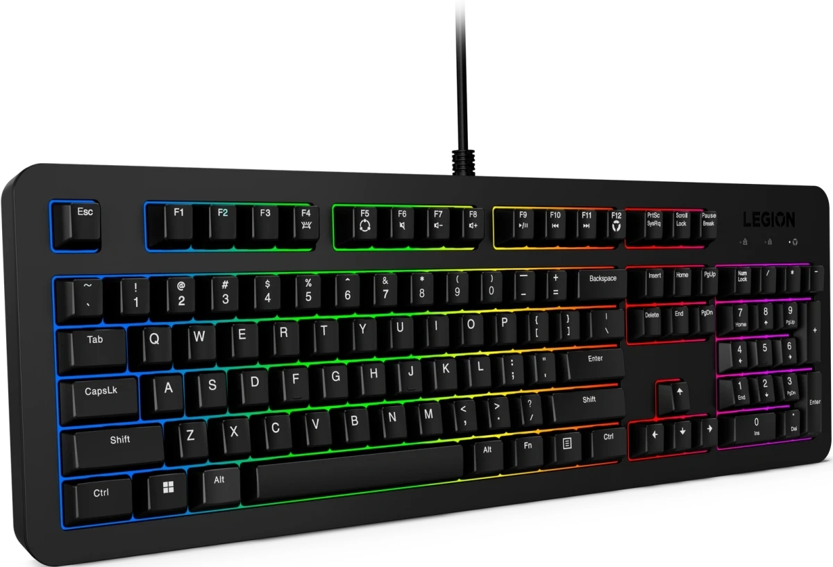 Клавиатура Lenovo K310 RGB черный USB for gamer LED (GY41N91872) кабель 1.8м