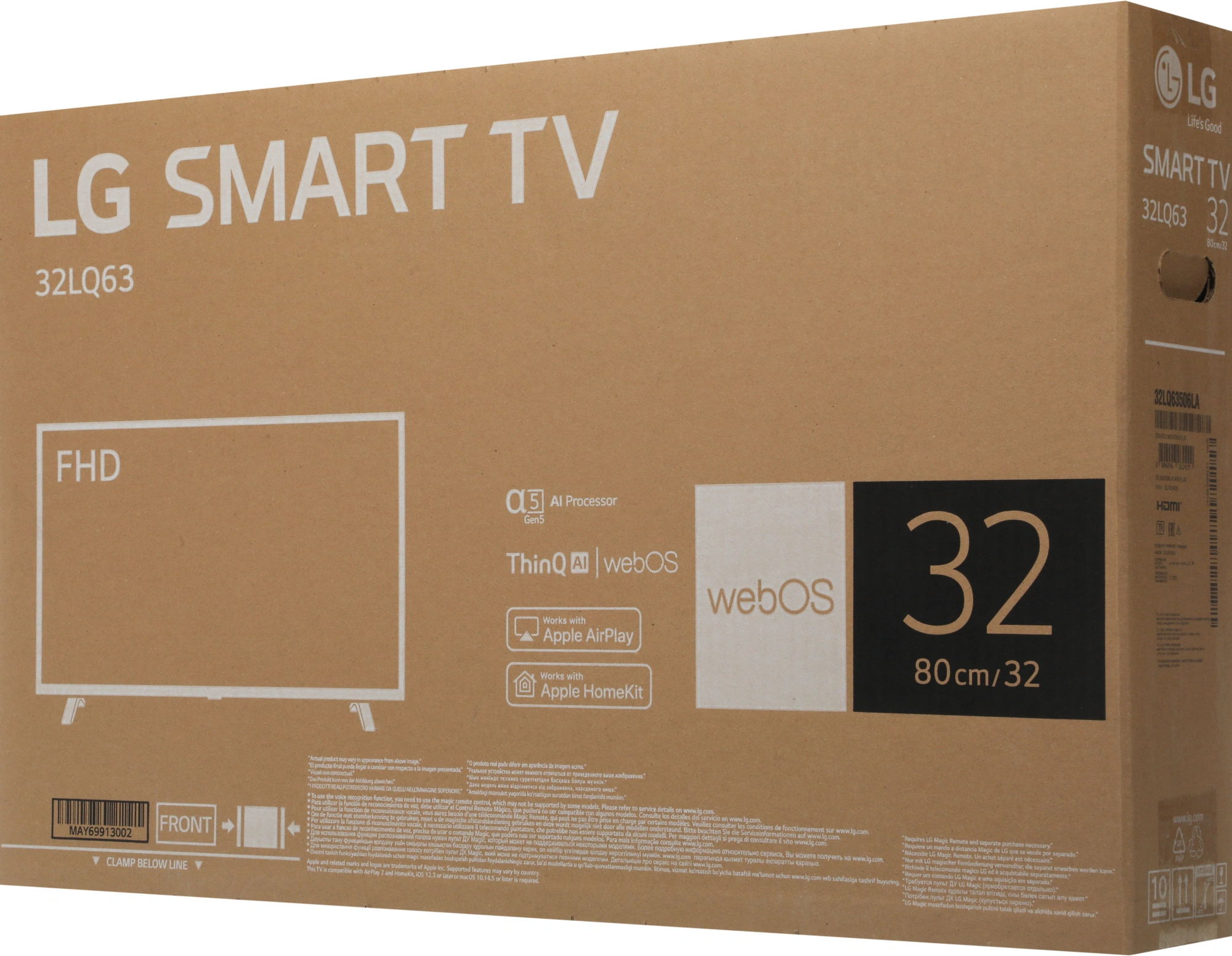 Телевизор LED LG 32" 32LQ63506LA.ARUG черный FULL HD 60Hz DVB-T DVB-T2 DVB-C DVB-S DVB-S2 USB WiFi Smart TV