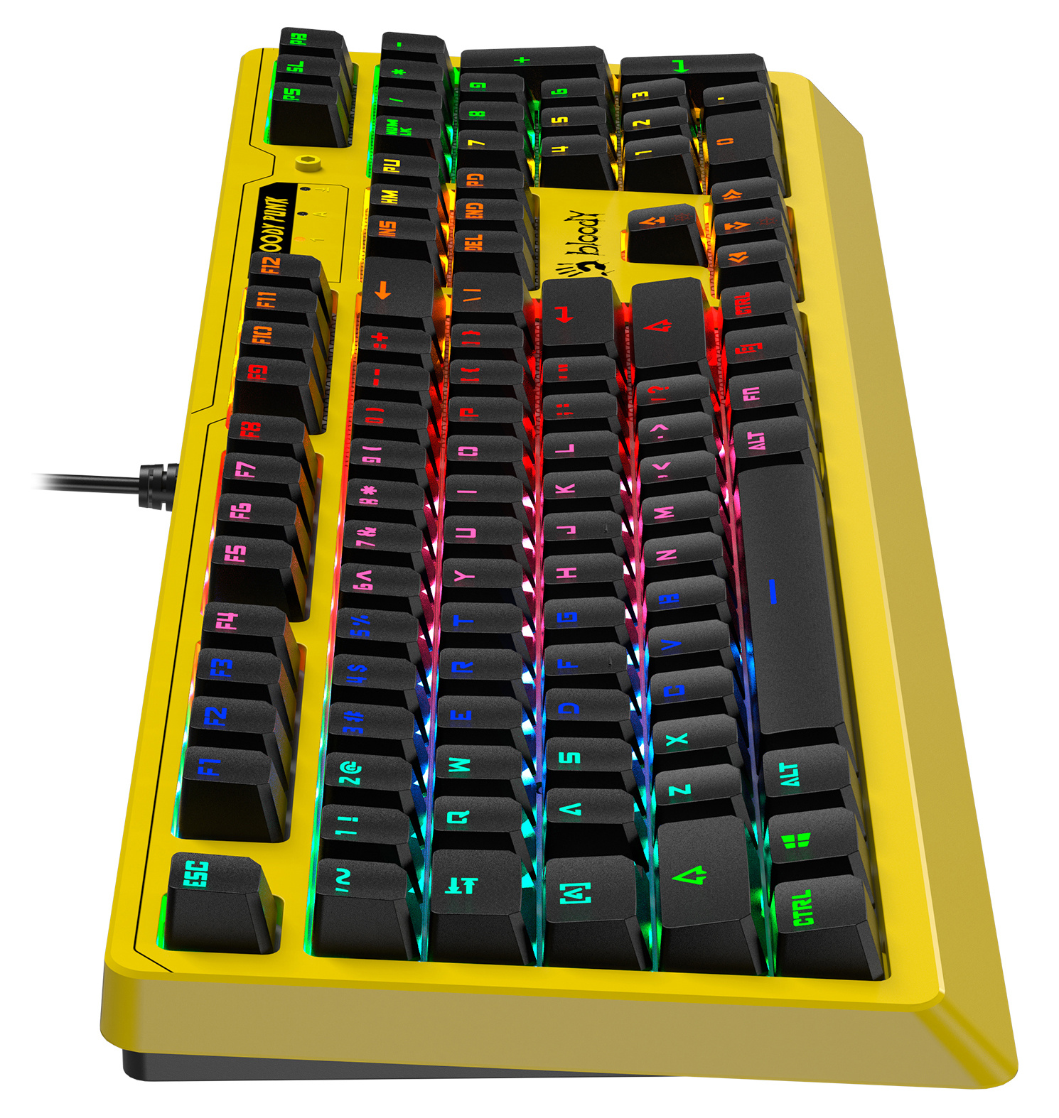 Клавиатура A4Tech B810RC Punk механическая желтый/черный USB for gamer LED (B810RC ( PUNK YELLOW )) кабель 1.8м