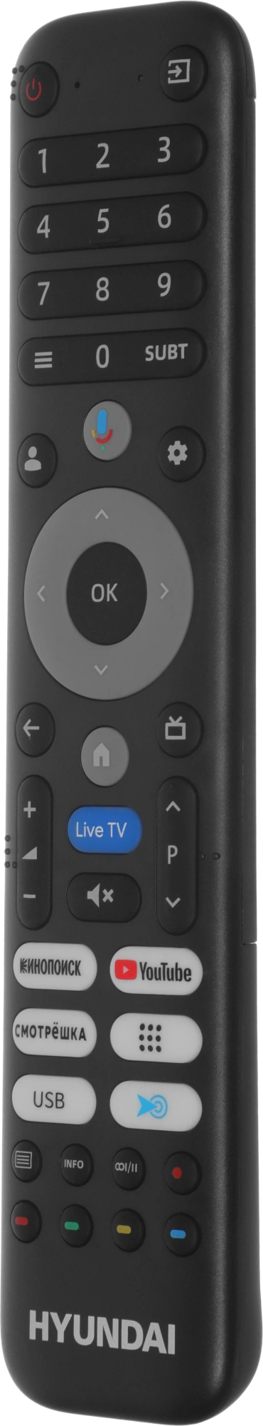 Телевизор LED Hyundai 65" H-LED65BU7011 Google TV Frameless Metal черный 4K Ultra HD 60Hz MEMC DVB-T DVB-T2 DVB-C DVB-S DVB-S2 USB WiFi Smart TV