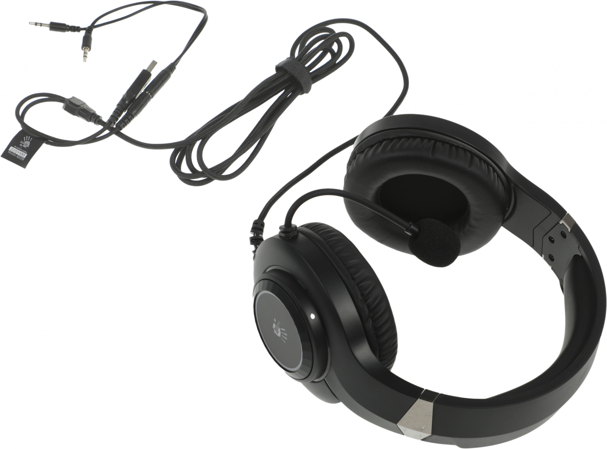 Наушники с микрофоном A4Tech Bloody G220 черный 2м мониторные оголовье (G220 AUX3.5-4PIN + USB)