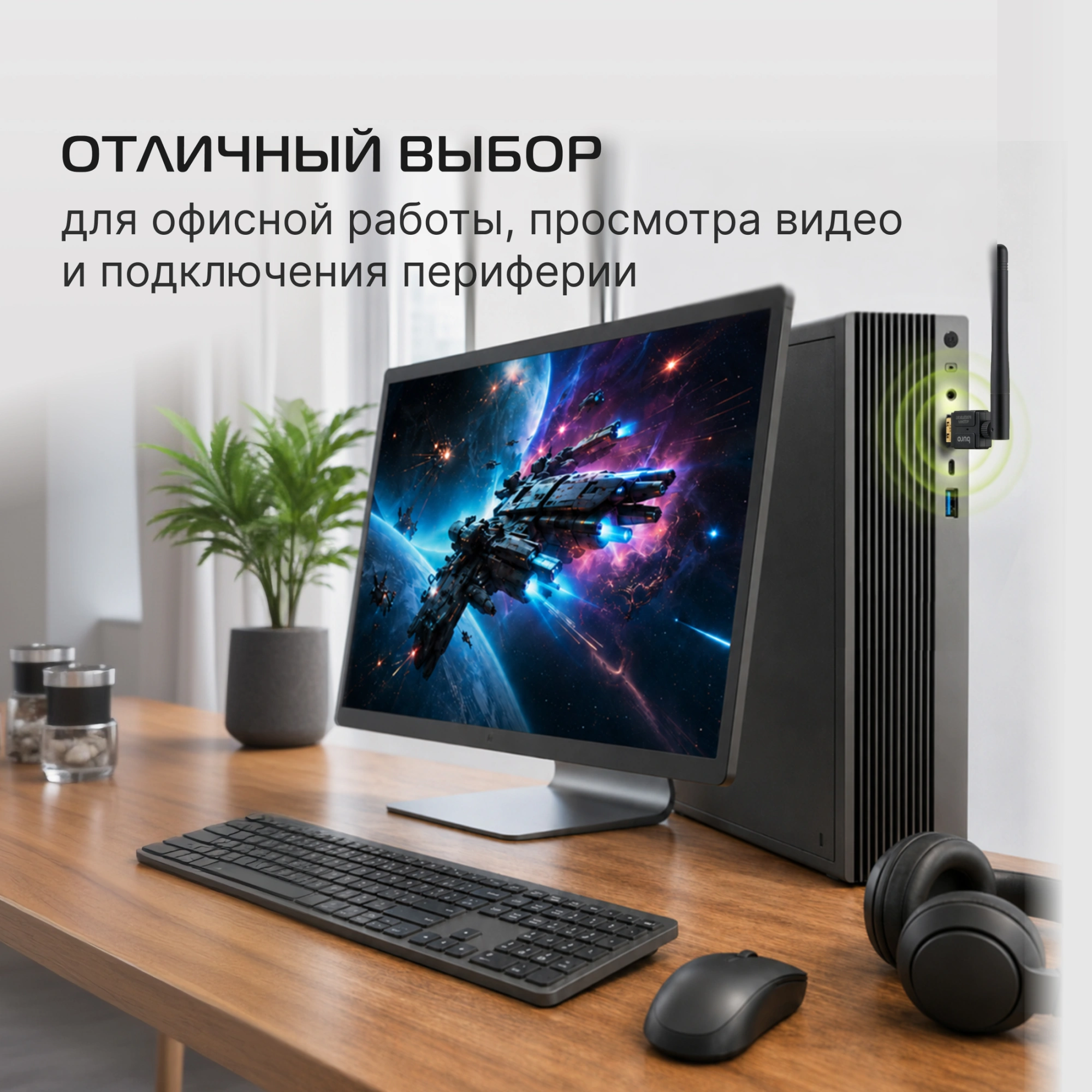 Адаптер USB Buro BU-BT532 BT5.3+EDR class 1 100м черный