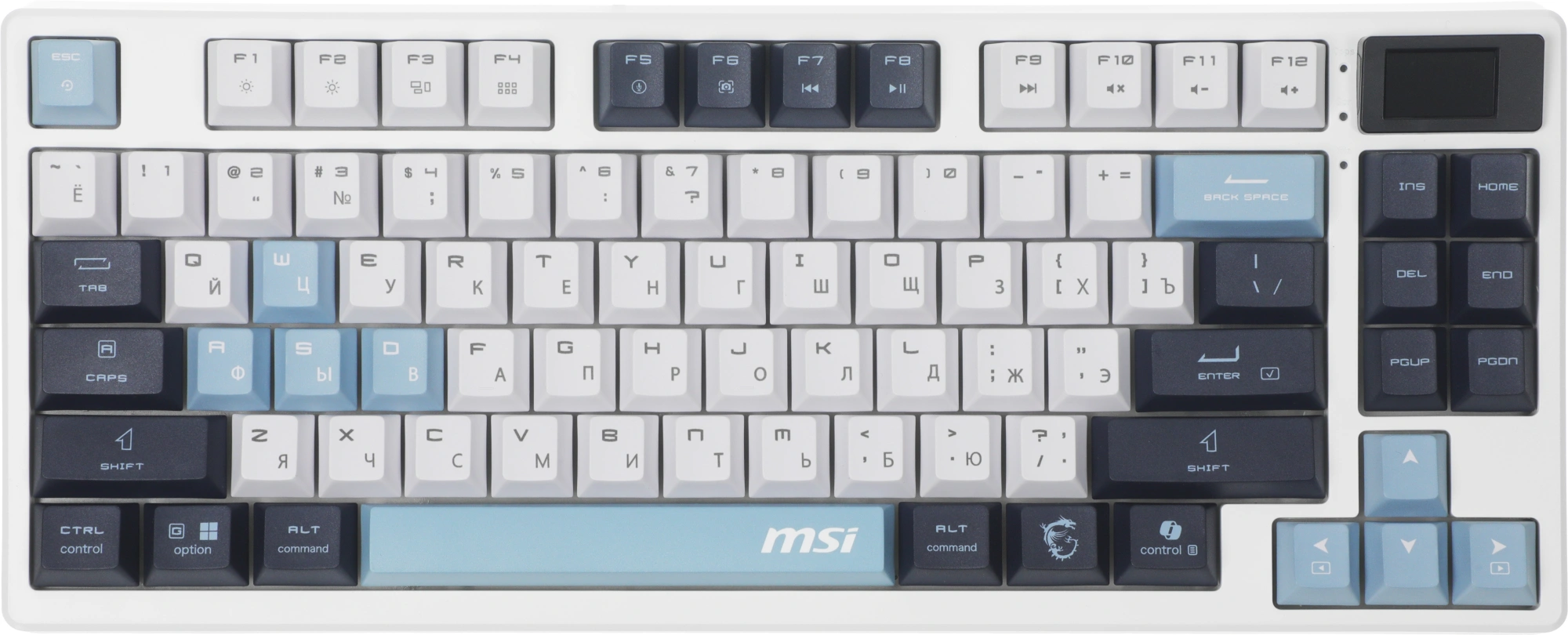 Клавиатура MSI GK600 механическая белый/синий USB беспроводная BT/Radio Multimedia for gamer LED (S11-43RUP01-HH9) кабель 1.8м