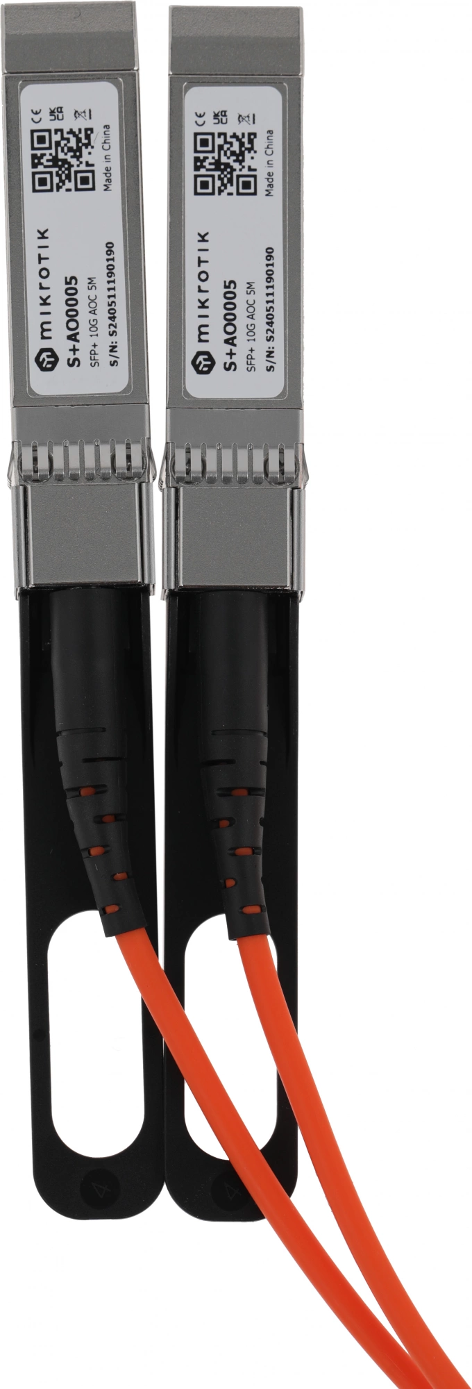 Кабель AOC MikroTik S+AO0005 10Гбит/с 5м оранжевый SFP+-SFP+