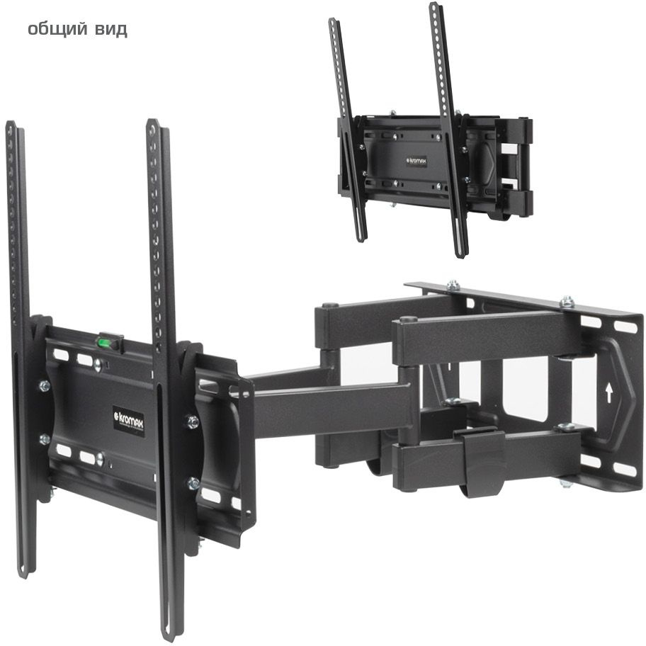 Кронштейн для телевизора Kromax PIXIS-L-2 черный 22"-65" макс.50кг настенный поворот и наклон