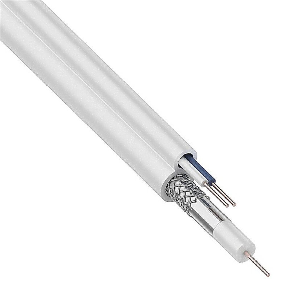 01-4003 - Кабель видеонаблюдения Rexant D=5мм +2*0.5мм 305м белый (ККСВ) REXANT