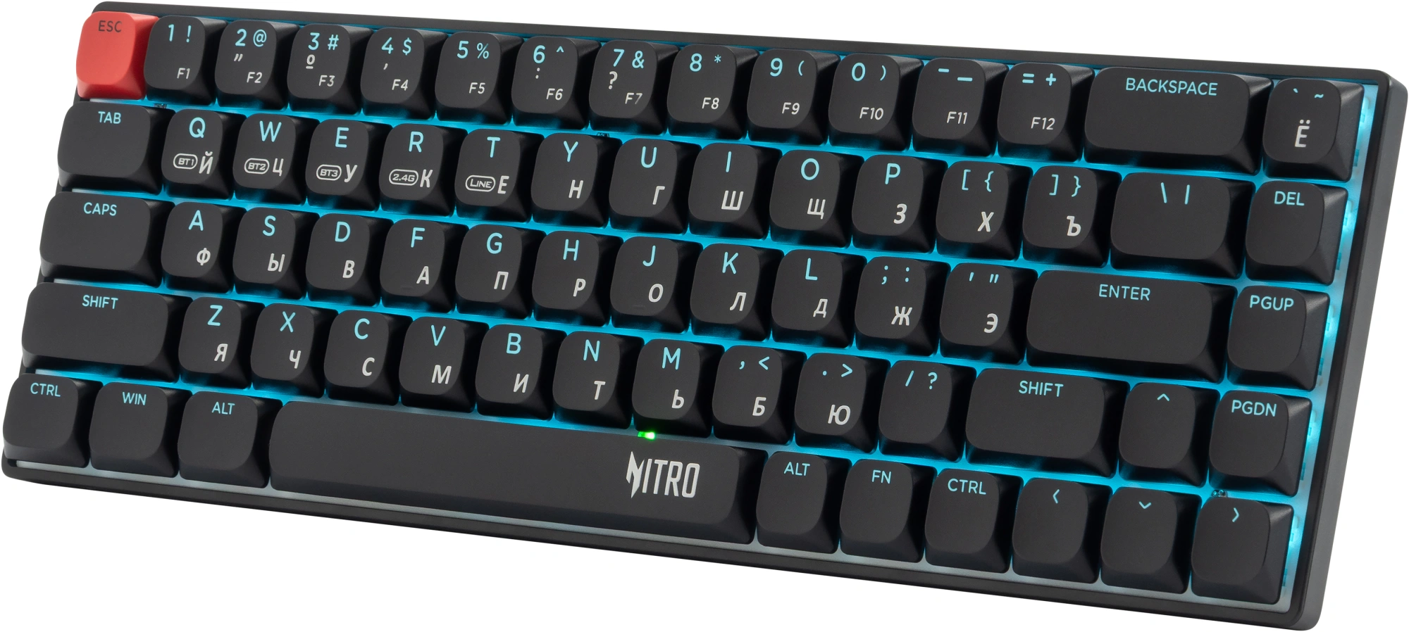 Клавиатура Acer Nitro OKR400 механическая черный USB беспроводная BT/Radio Multimedia for gamer LED (ZL.KBDEE.01A) кабель 1.5м