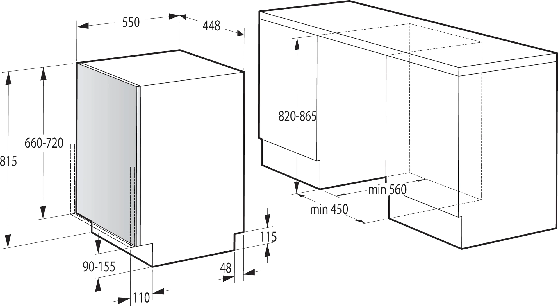 Посудомоечная машина встраив. Gorenje GV563E11 704Вт узкая