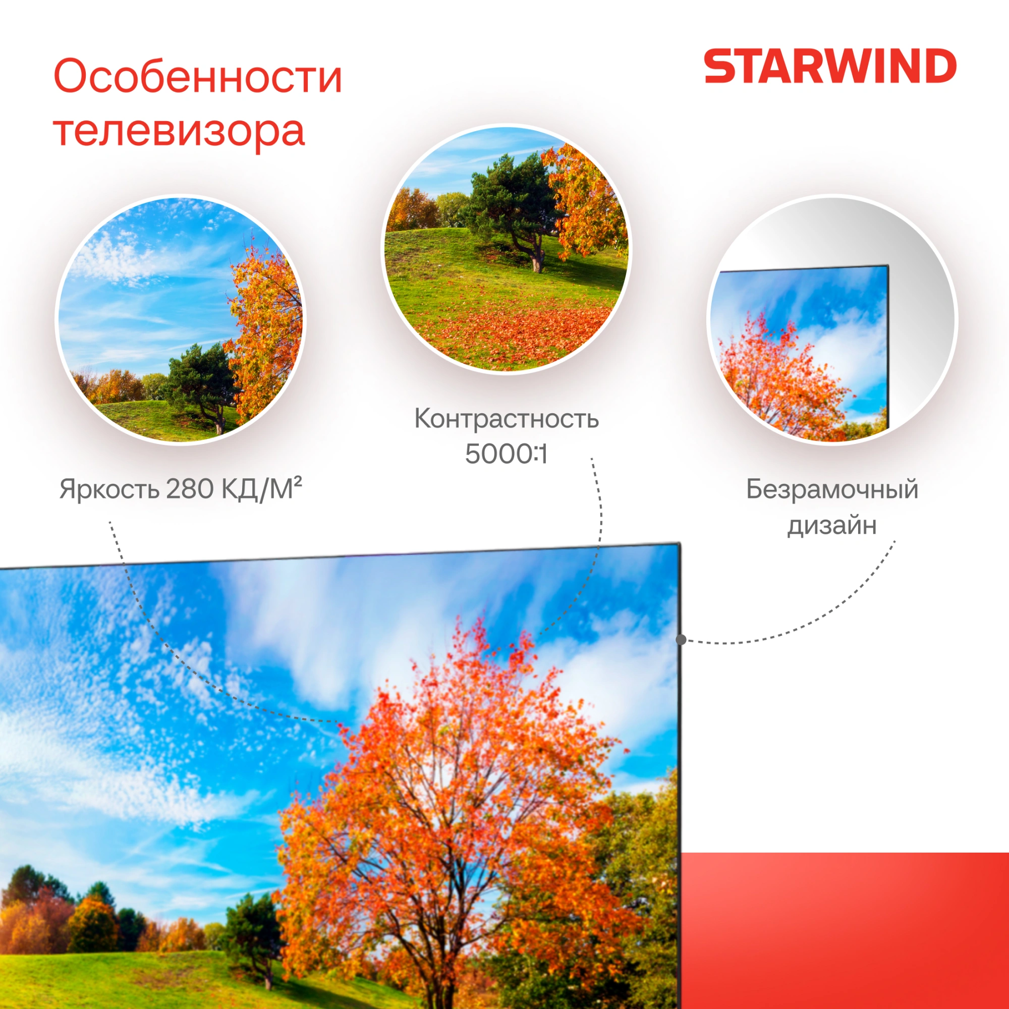 Телевизор LED Starwind 58" SW-LED58UG401 Яндекс.ТВ Frameless стальной 4K Ultra HD 60Hz DVB-T DVB-T2 DVB-C DVB-S DVB-S2 USB WiFi Smart TV