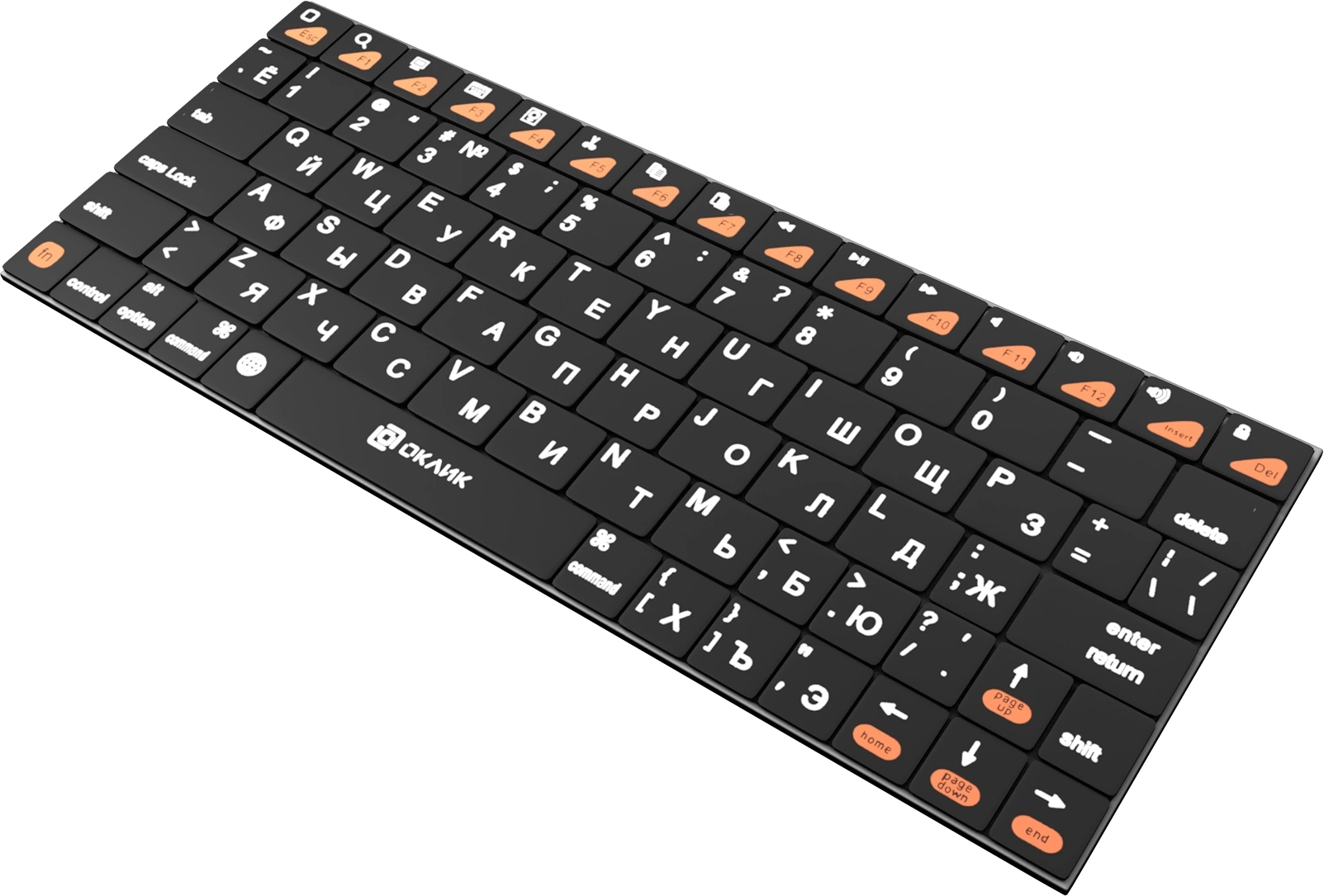 Клавиатура Оклик 840S черный USB беспроводная BT slim (754787)