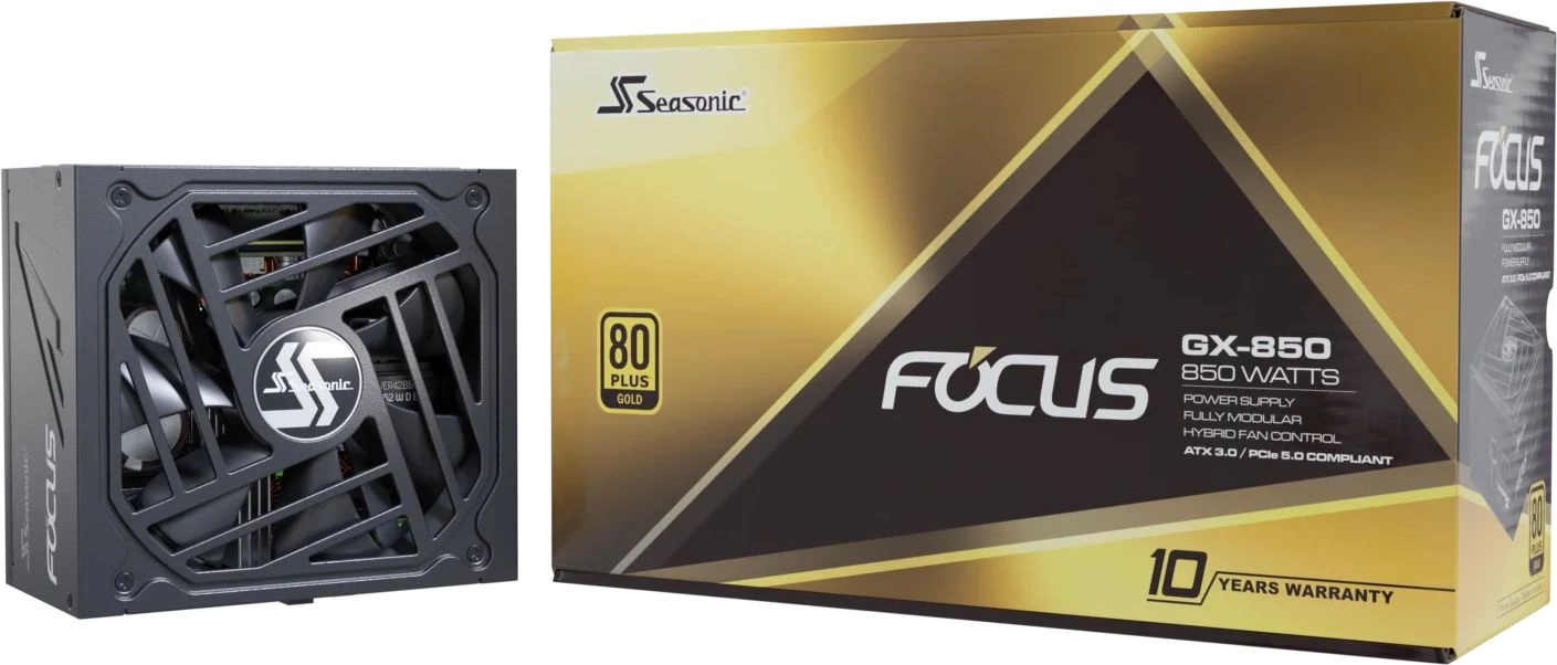 Блок питания Seasonic ATX 850W Focus GX-850 80+ gold (20+4pin) APFC 135mm fan 10xSATA Cab Manag RTL
