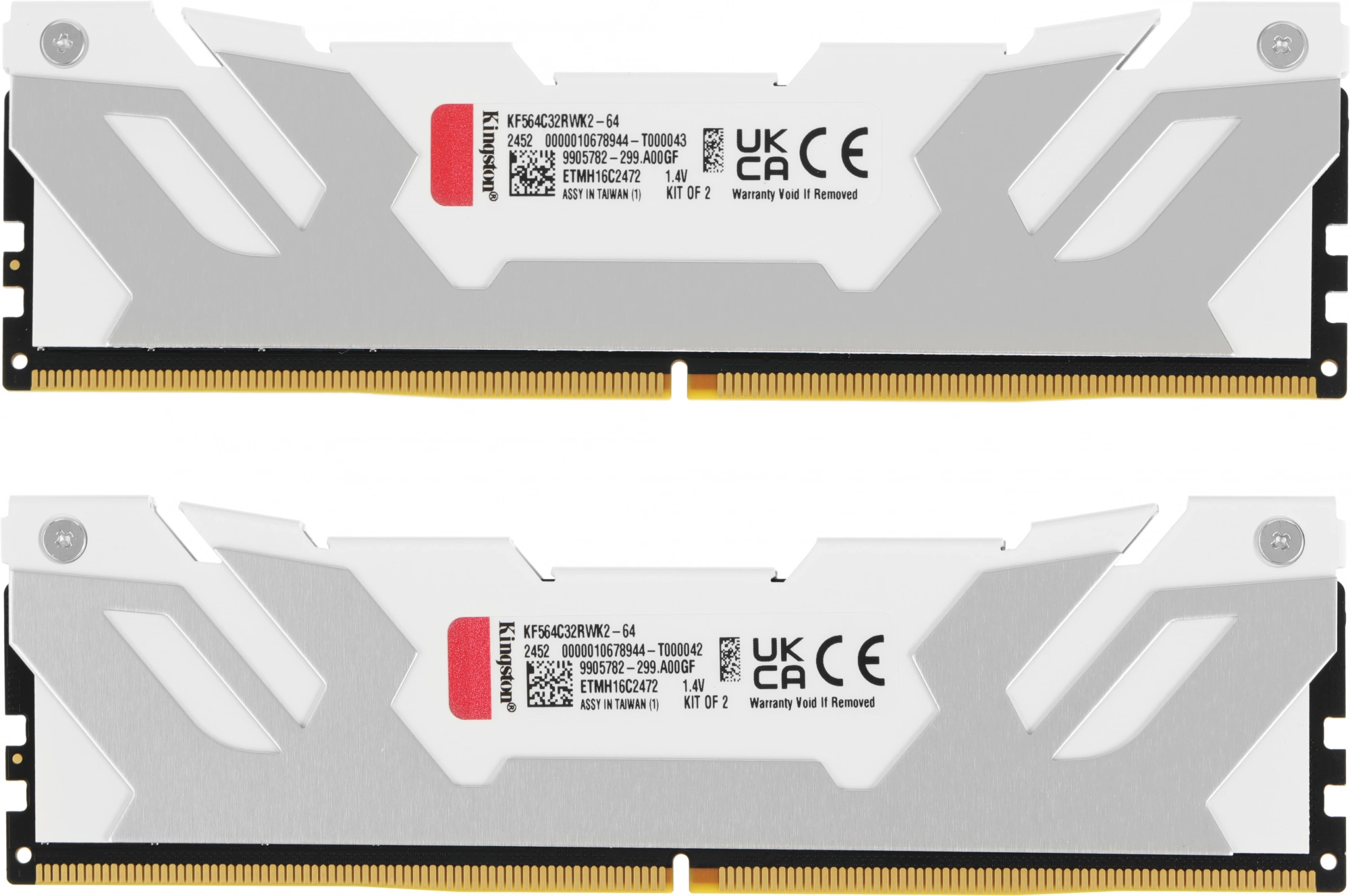 Память DDR5 2x32GB 6400MHz Kingston KF564C32RWK2-64 Fury Renegade XMP RTL Gaming PC5-51200 CL32 DIMM 288-pin 1.4В kit single rank с радиатором Ret