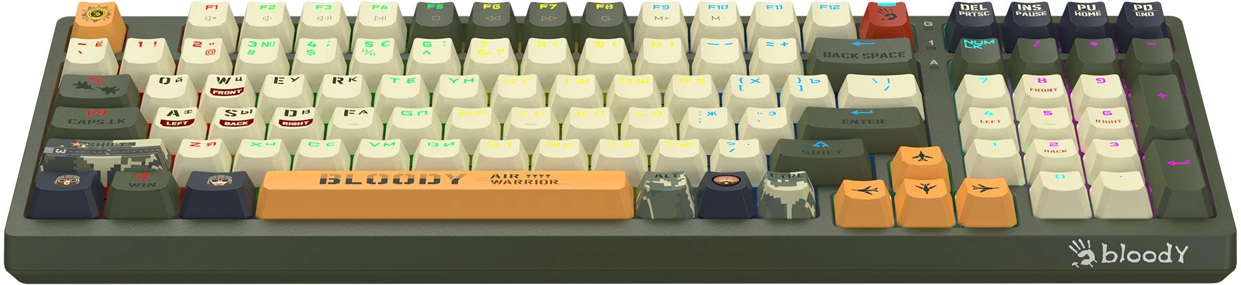 Клавиатура A4Tech S98 Aviator механическая зеленый USB for gamer LED кабель 1.8м