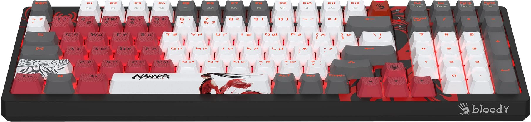 Клавиатура A4Tech S98 Naraka механическая черный/красный USB for gamer LED (S98 NARAKA BLMS RED PLUS) кабель 1.8м