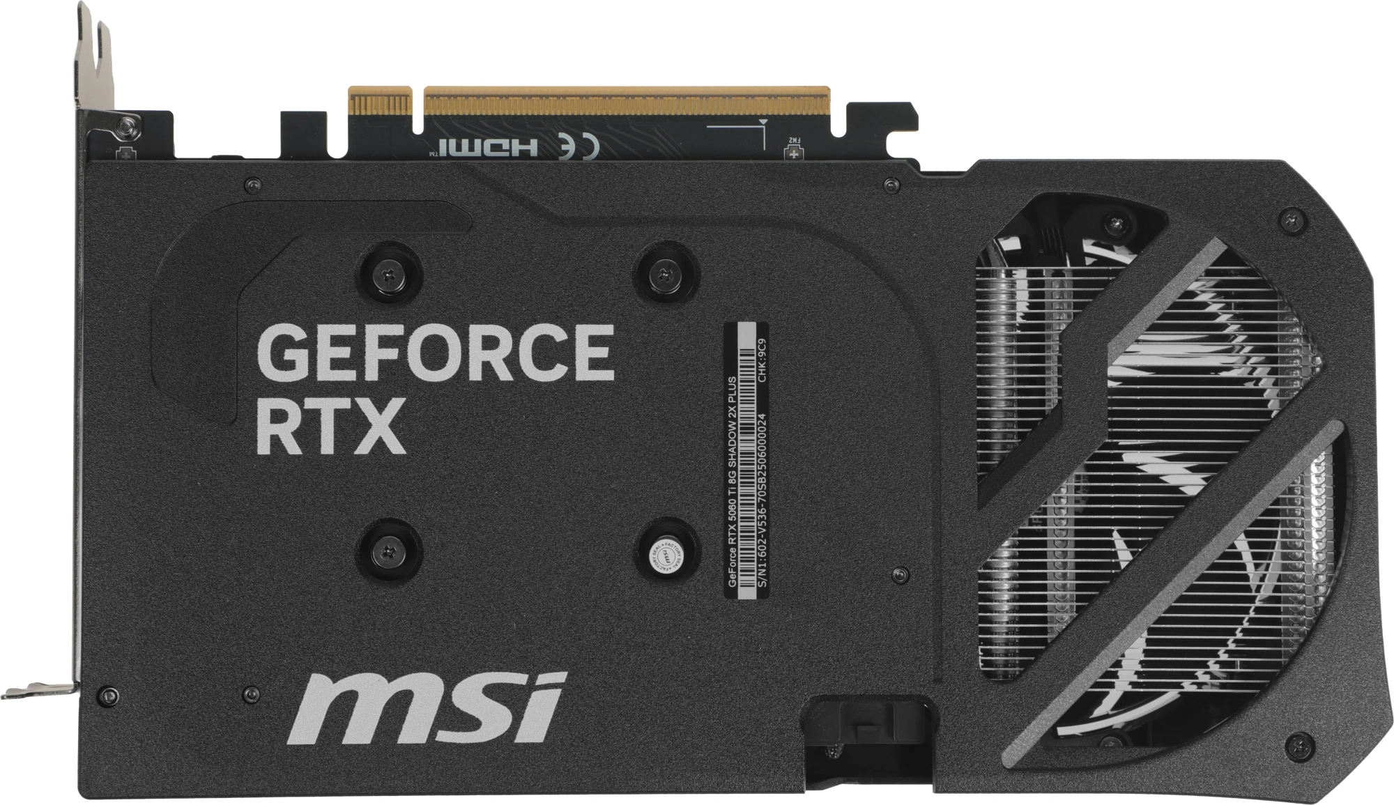 Видеокарта MSI PCI-E 5.0 RTX 5060 TI 8G SHADOW 2X PLUS NVIDIA GeForce RTX 5060TI 8Gb 128bit GDDR7 2572/28000 HDMIx1 DPx3 HDCP Ret