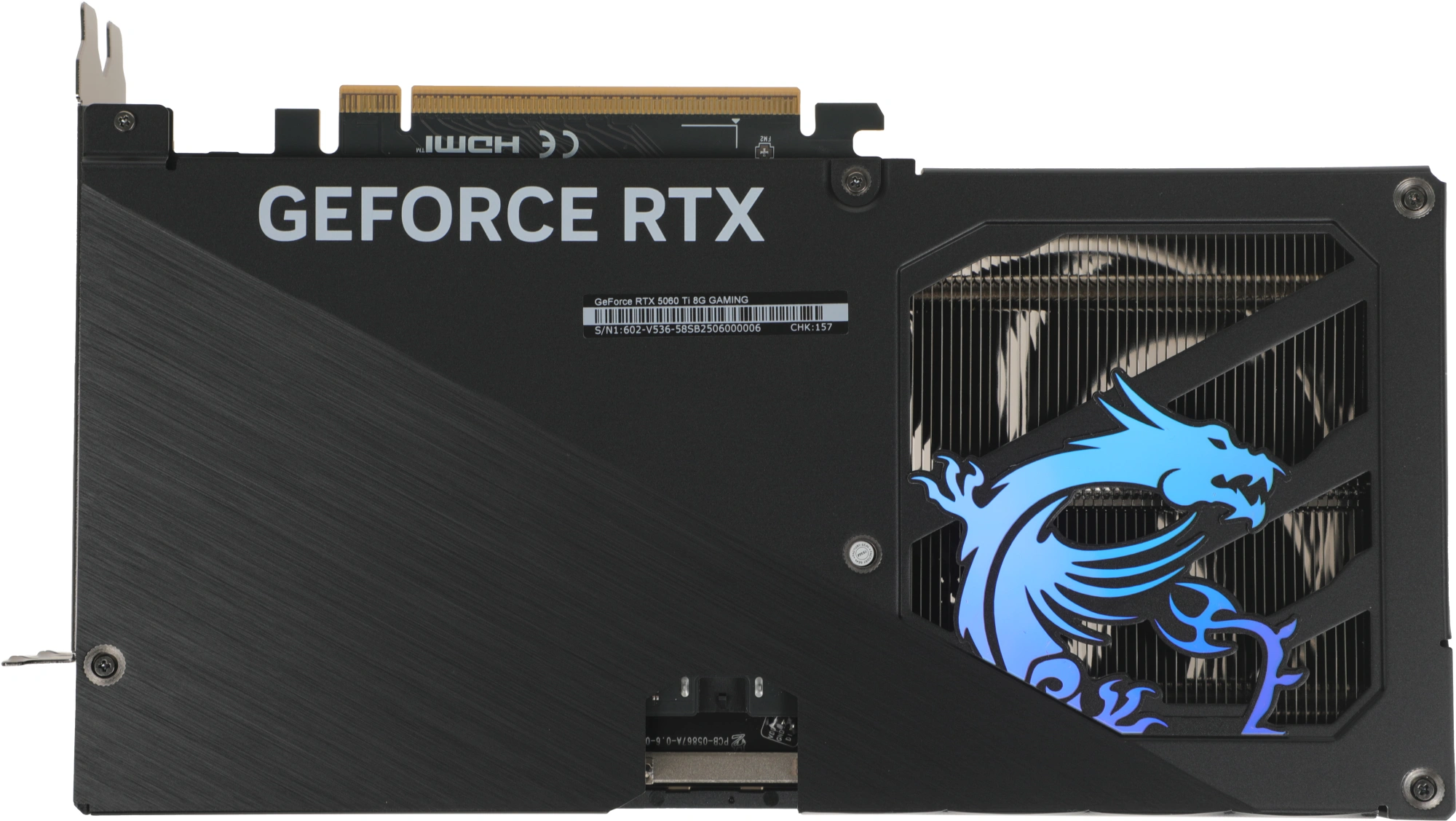 Видеокарта MSI PCI-E 5.0 RTX 5060 TI 8G GAMING NVIDIA GeForce RTX 5060TI 8Gb 128bit GDDR7 2572/28000 HDMIx1 DPx3 HDCP Ret