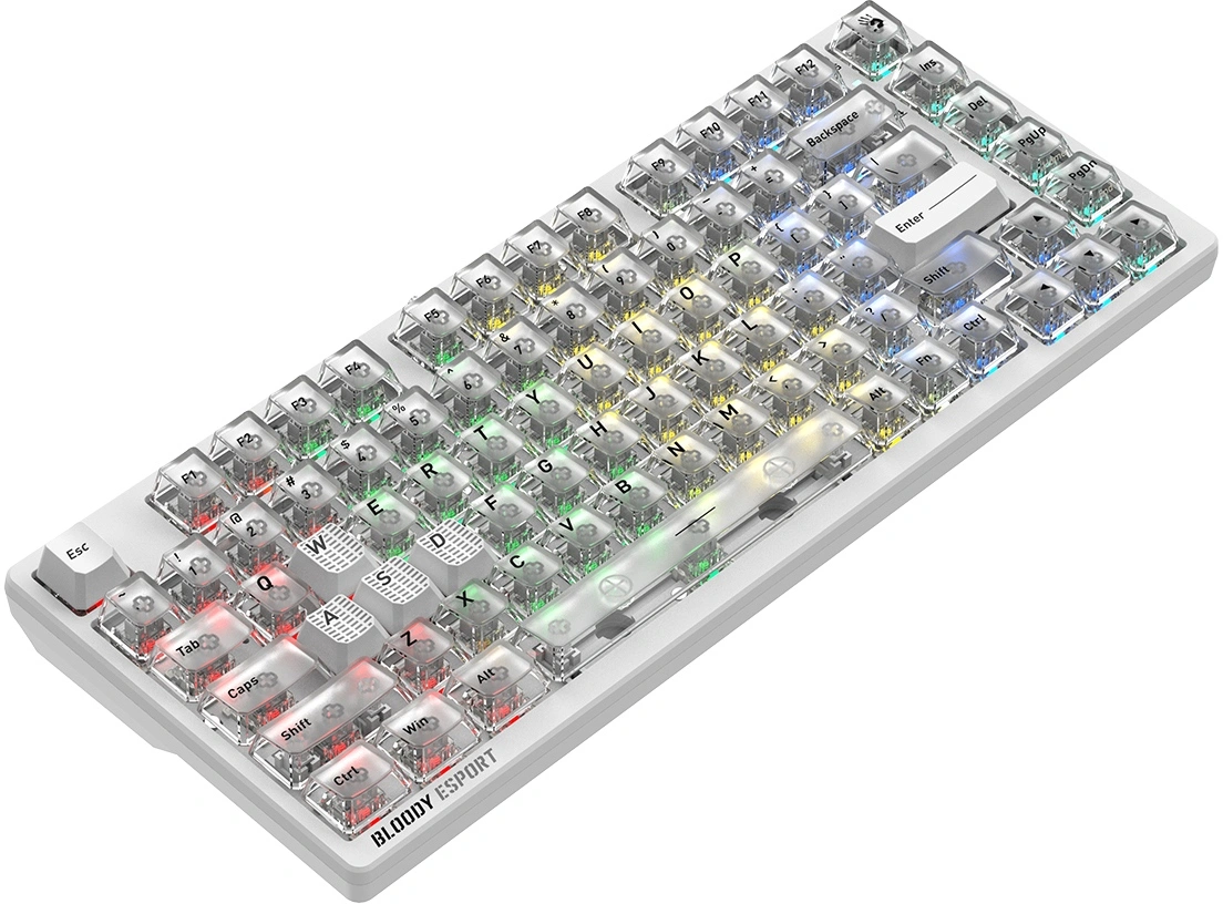 Клавиатура A4Tech MS76 белый USB Multimedia for gamer LED