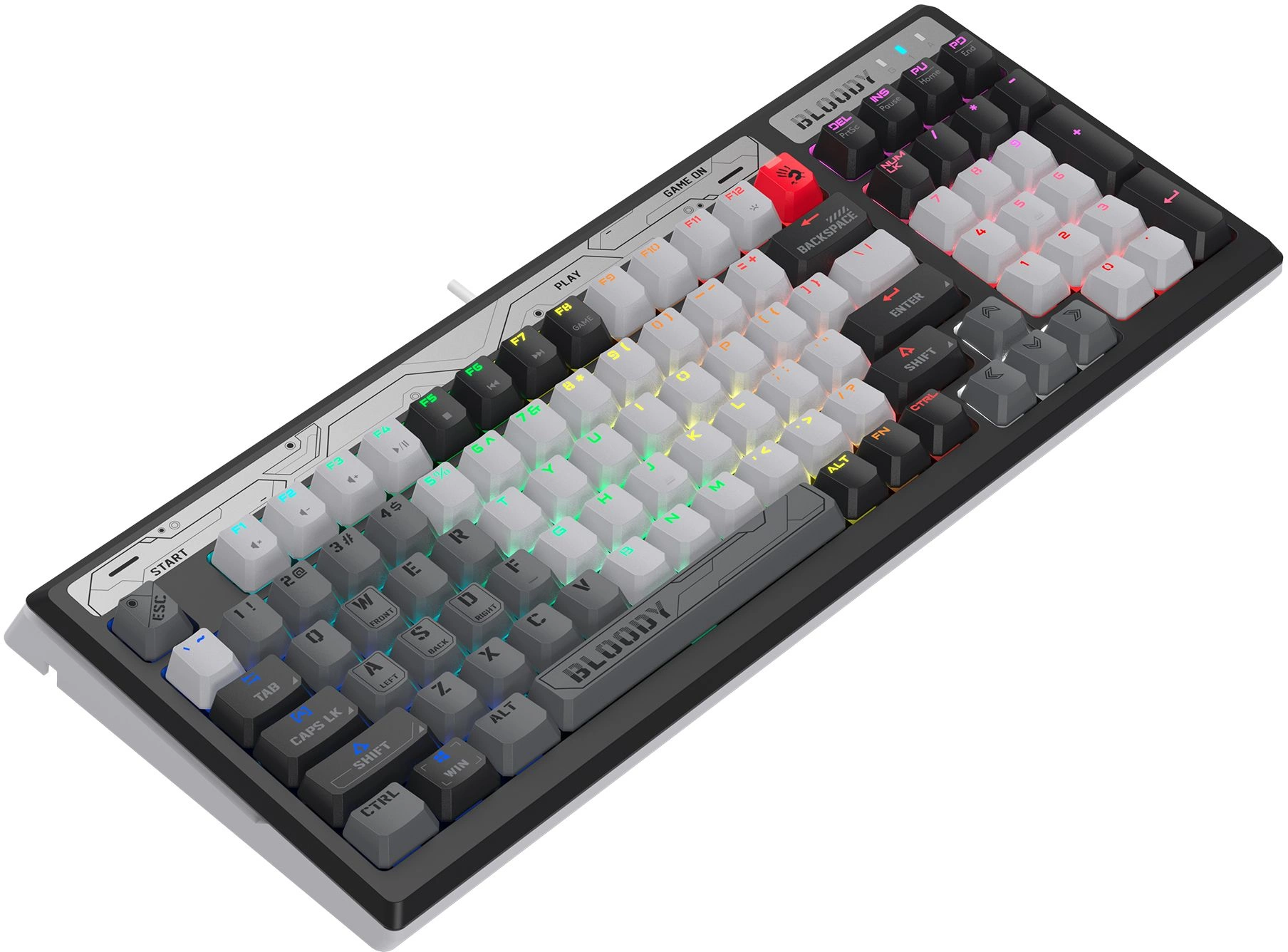 Клавиатура A4Tech B950 механическая серый USB for gamer LED кабель 1.8м