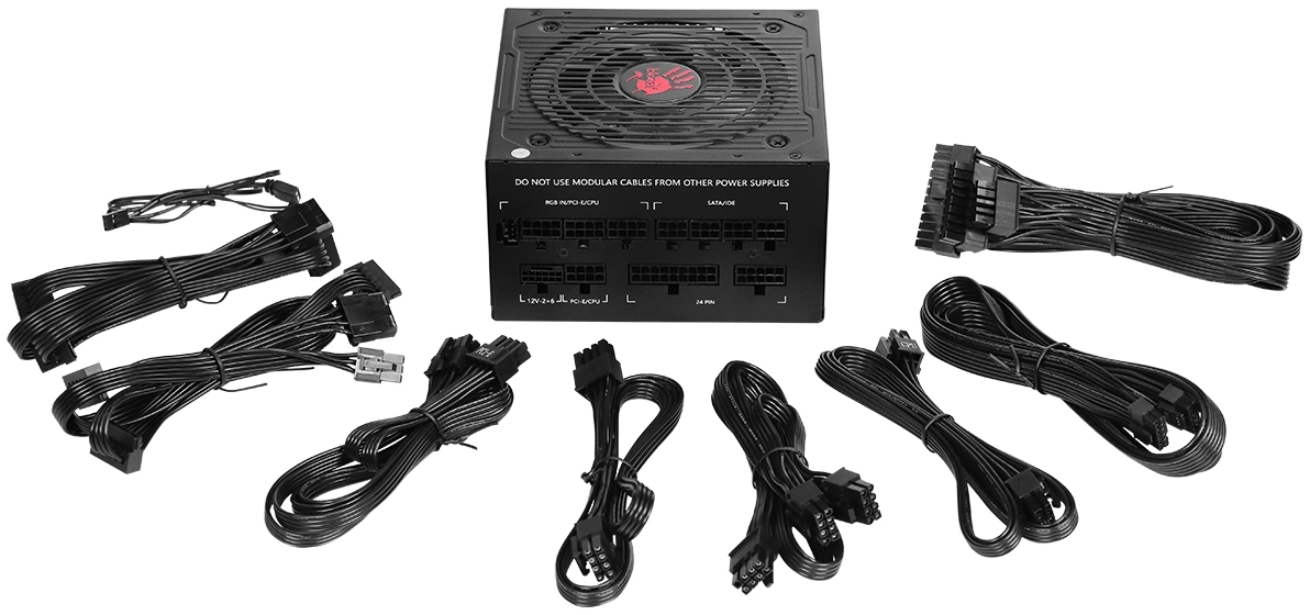 Блок питания Bloody ATX 750W BD-PS750G 80+ gold (20+4pin) APFC 120mm fan color LED 6xSATA Cab Manag RTL