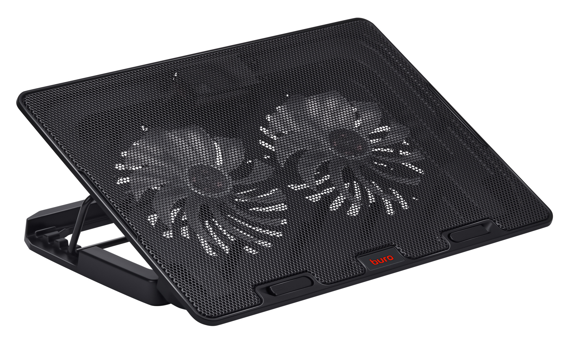 Подставка для ноутбука Buro BU-LCP156-B214H 15.6" 355x255x30мм 2xUSB 2x 140ммFAN 900г металлическая сетка/пластик черный