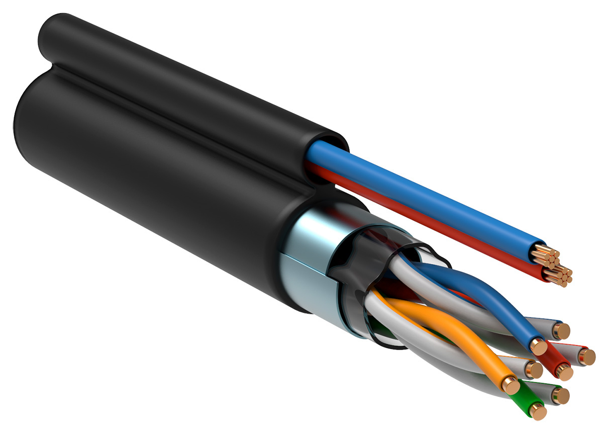 Кабель информационный ITK LC3-C5E04-379 кат.5E FTP 4 пары 24AWG LDPE внешний 305м черный