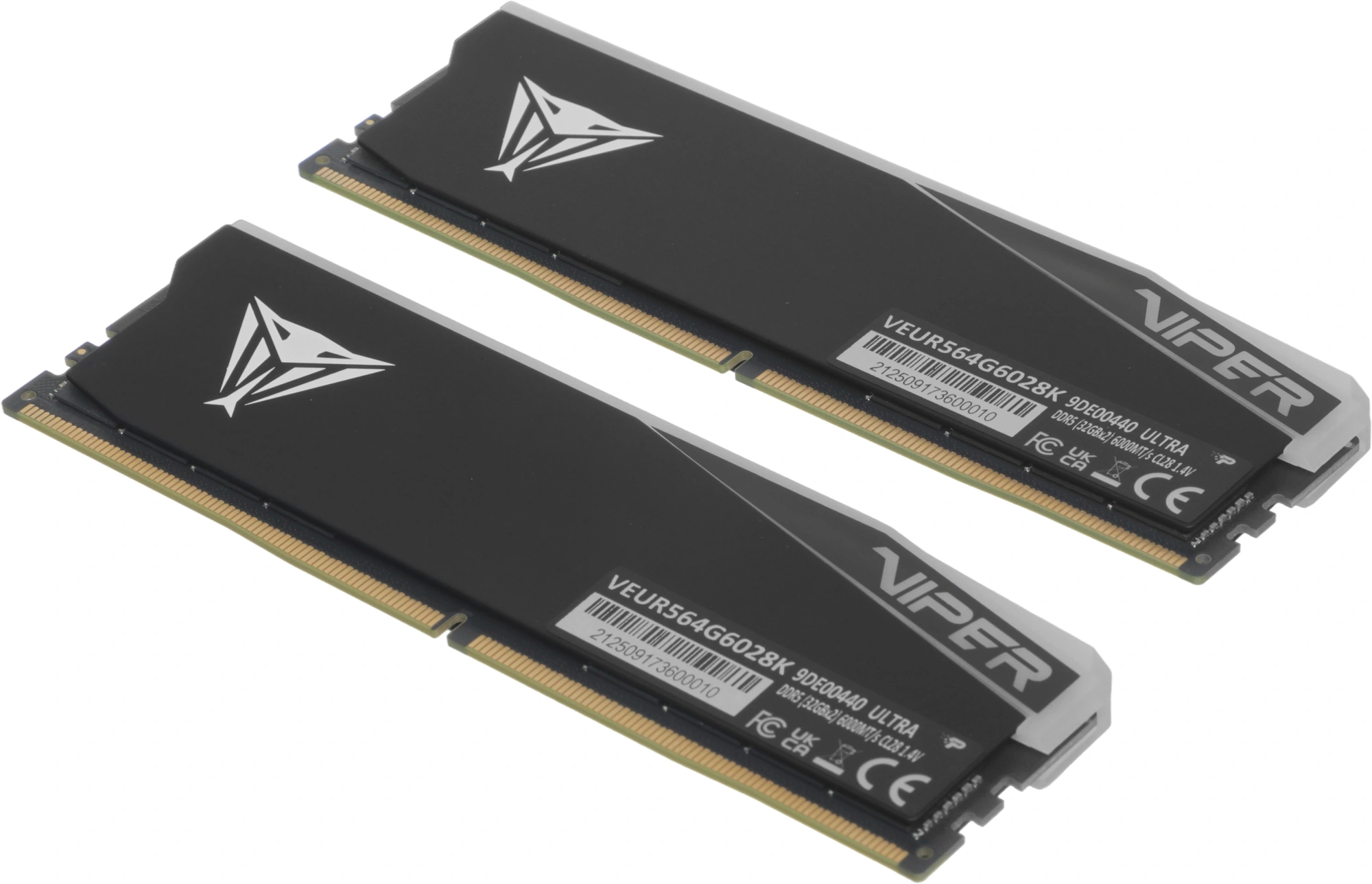 Память DDR5 2x32GB 6000MHz Patriot VEUR564G6028K Viper Elite 5 Ultra RGB RTL Gaming PC5-48000 CL28 DIMM 288-pin 1.4В kit single rank с радиатором Ret