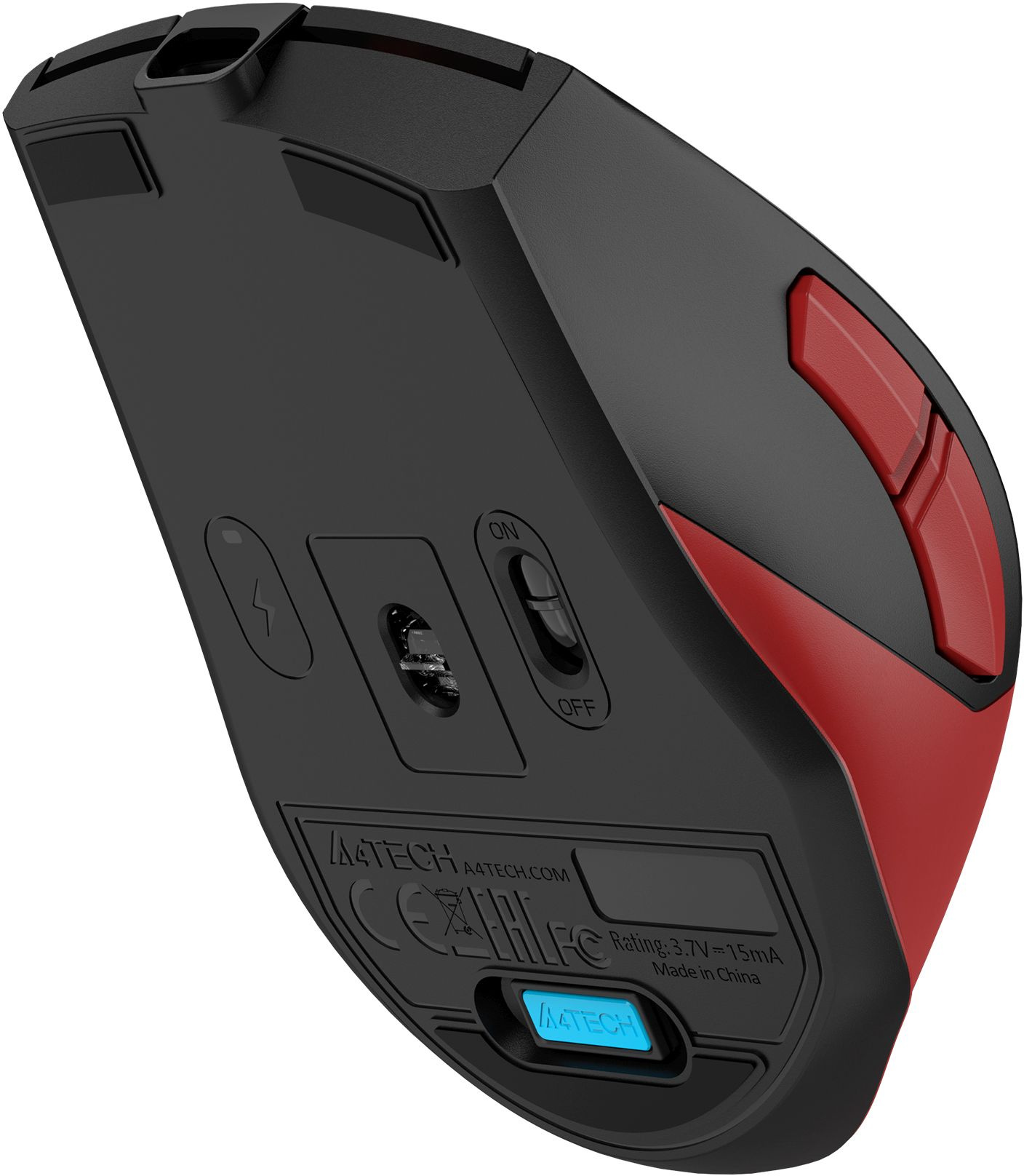 Мышь A4Tech Fstyler FG45CS Air красный/черный оптическая 2000dpi silent беспров. USB для ноутбука 7but (FG45CS AIR USB (SPORTS RED))