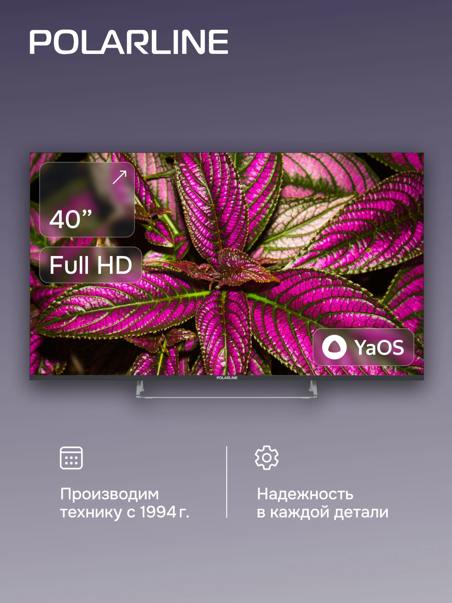Телевизор LED PolarLine 40" 40PL53TC-SM Frameless черный FULL HD 60Hz DVB-T DVB-T2 DVB-C DVB-S2 USB WiFi Smart TV (RUS)