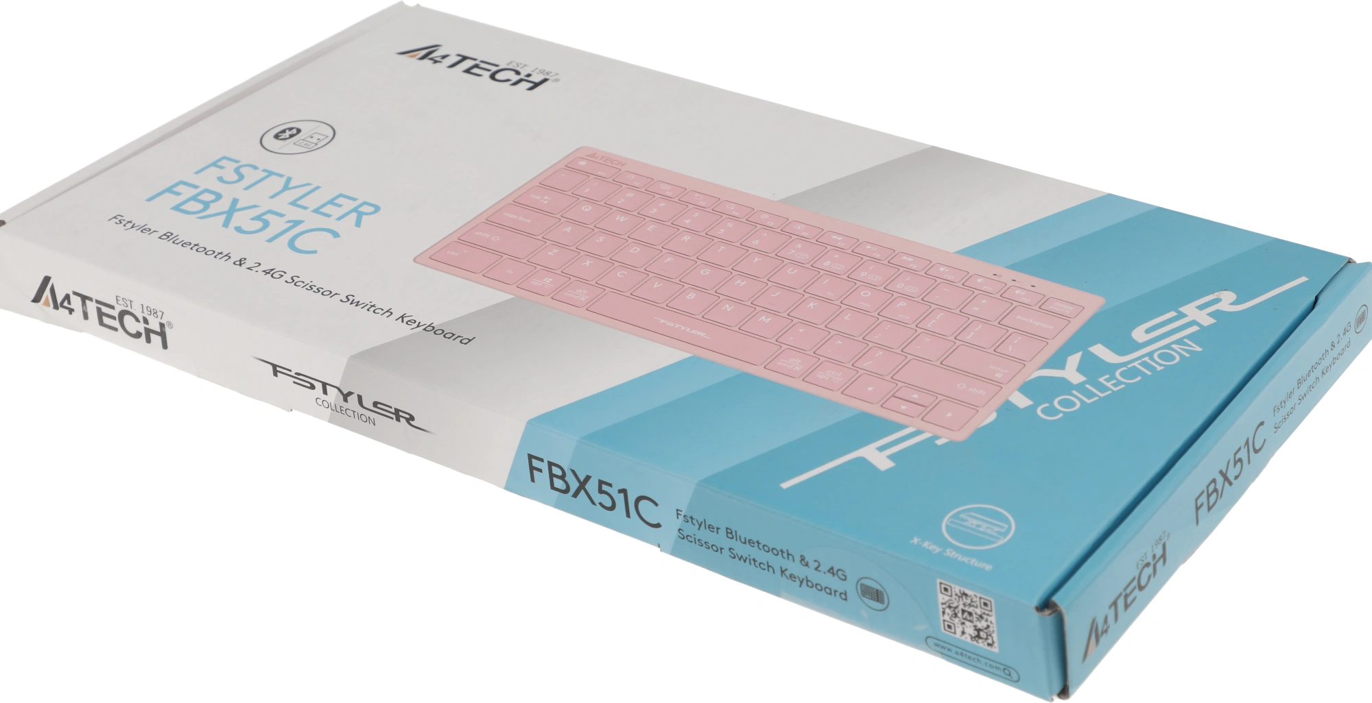 Клавиатура A4Tech FBX51C розовый USB беспроводная BT/Radio slim Multimedia (FBX51C PINK)