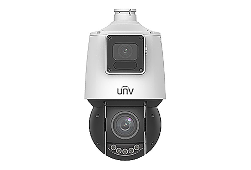 IPC94144SR-X25-F40C - Сдвоенная видеокамера IP скоростная PTZ, 2 x 1/2.7", 4 x 4 Мп КМОП @ 30 к/с, ИК-подсветка до 30м (обзорная камера), ИК-подсветка до 100м (поворотная камера), LightHunter 0.003 Лк @F1.5, объектив 4.8-120.0 мм (X25) моторизованный с ав