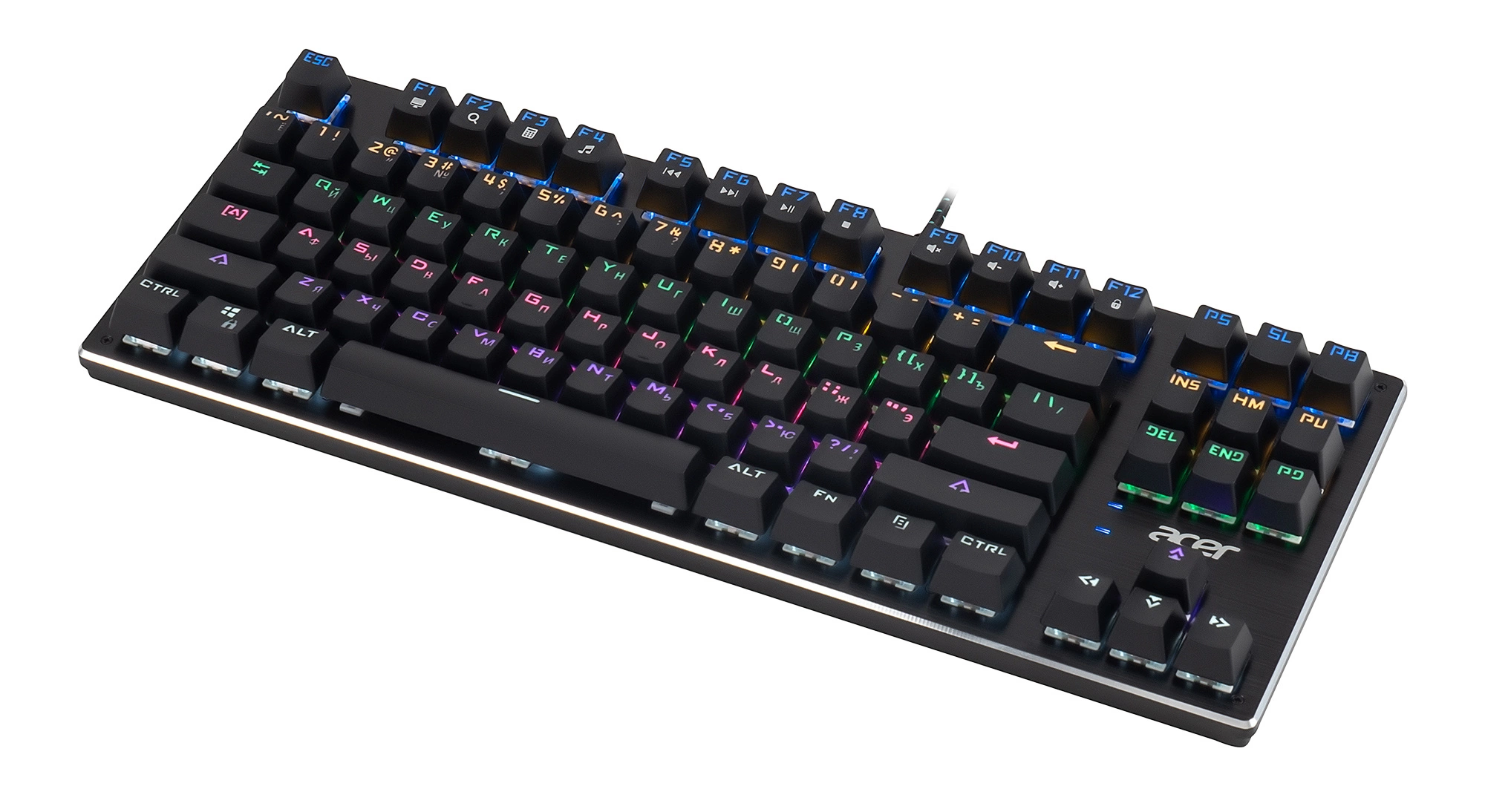 Клавиатура Acer OKW126 механическая черный USB Multimedia for gamer для ноутбука LED (ZL.KBDEE.00G) кабель 1.8м