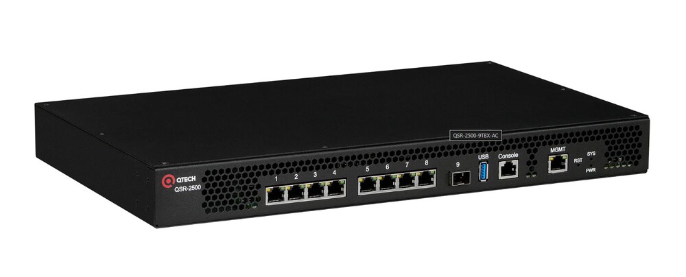 QSR-2500-9TBX-AC - Управляемый IP-маршрутизатор доступа QTECH, 8 LAN портов 100/1000/2500BASE-T, 1 WAN порт 1/2,5GbE SFP